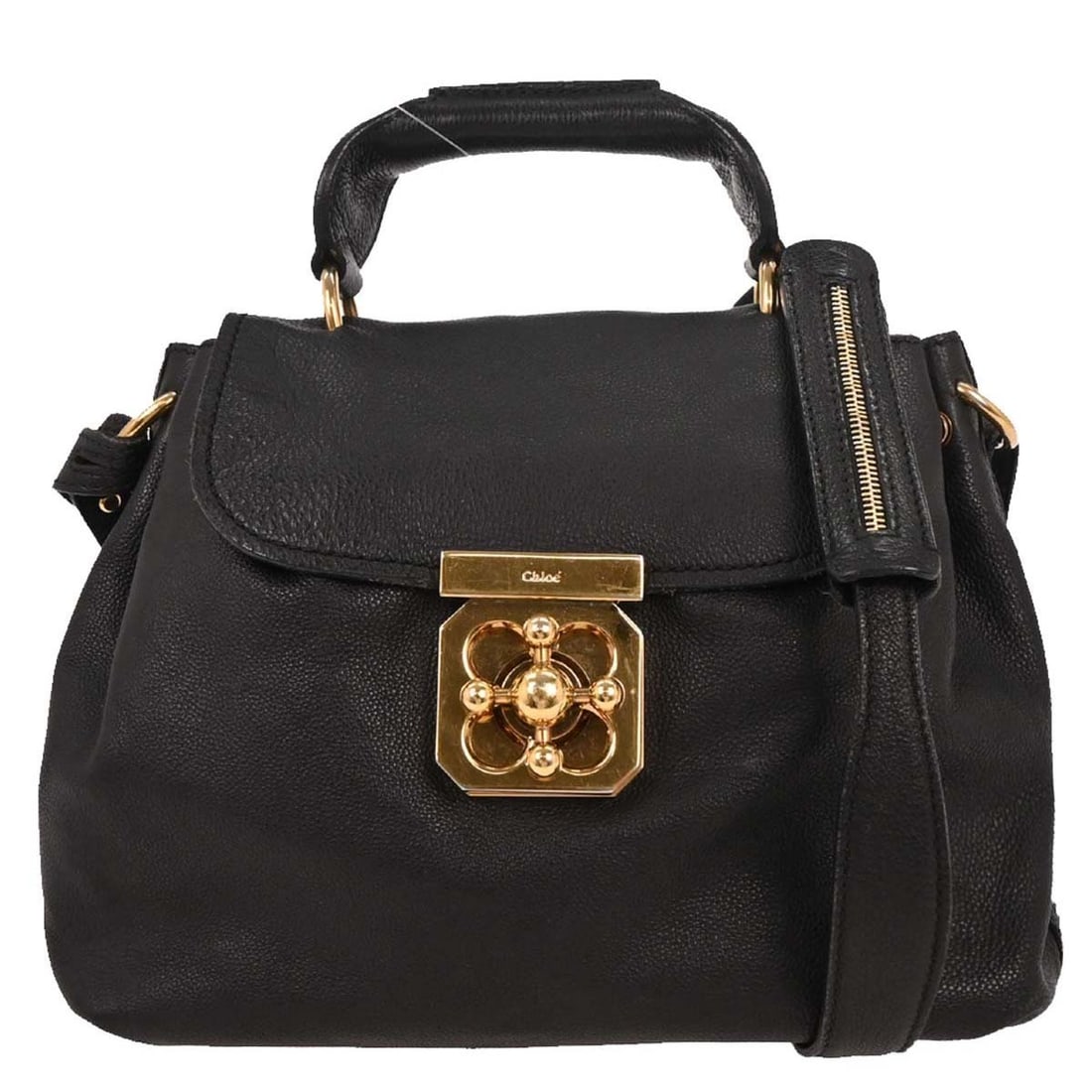 Chloe Black Leather Elsie Top Handle Handbag 01-12-50-65 (1 of 10)
