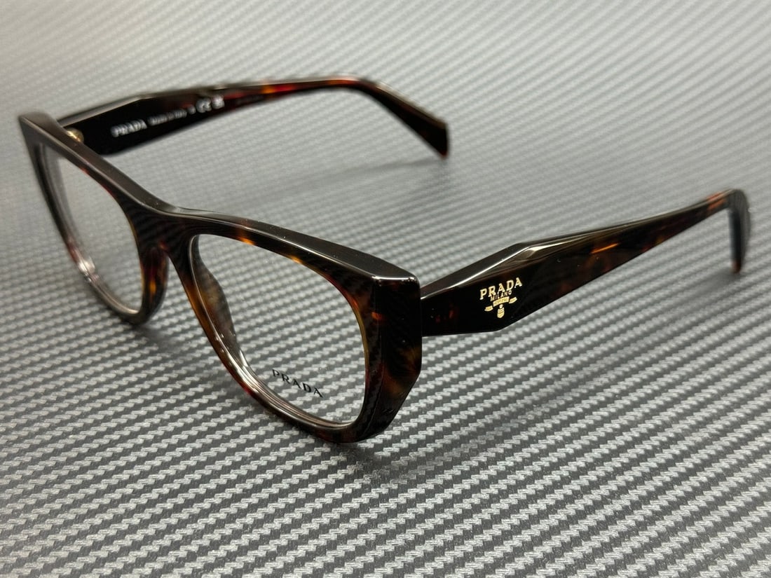 Women's Brown Tortoise PRADA PR A18V 52mm Eyeglass Frames with Case (1 of 5)