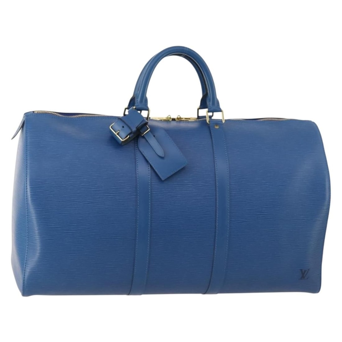 Louis Vuitton Epi Keepall 50 Blue Leather Boston Bag M42965 France (1 of 18)