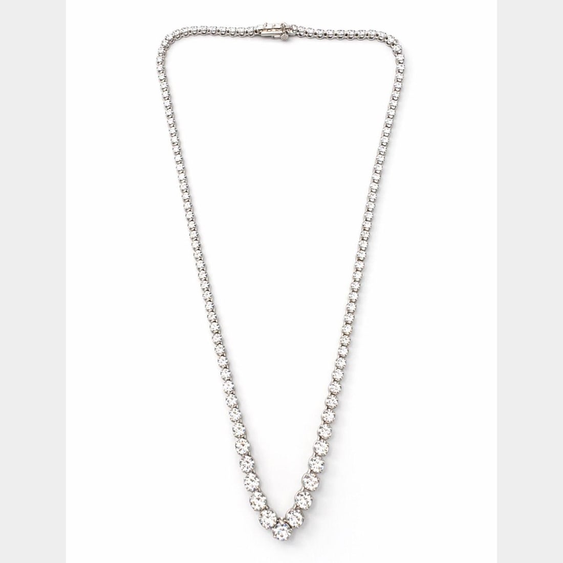 Graduated Diamond Necklace in 14K White Gold 6.30 Carats 16 Inch (1 of 3)