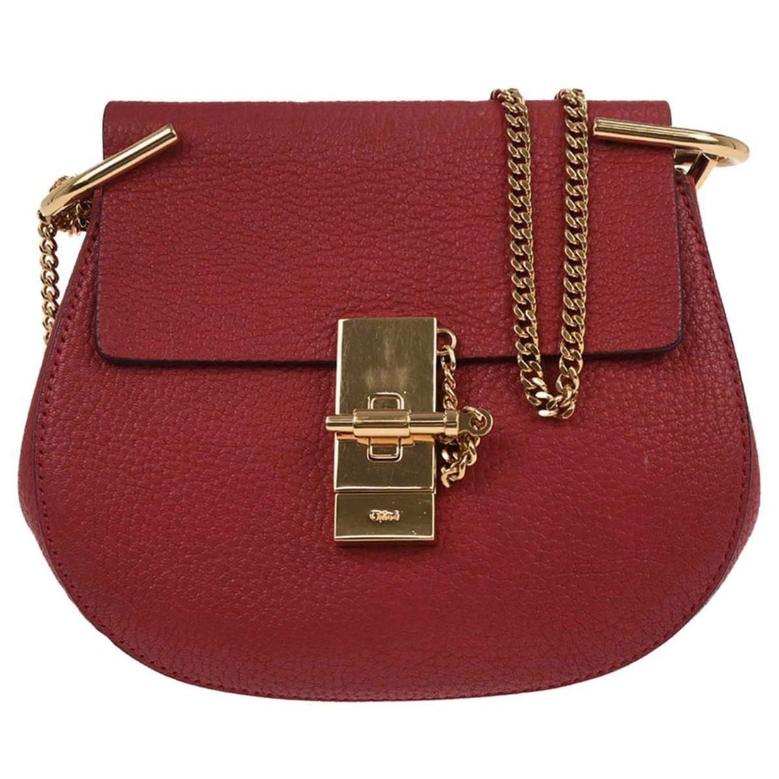 Chloe Medium Red Leather Shoulder Bag with Gold Hardware (1 of 10)
