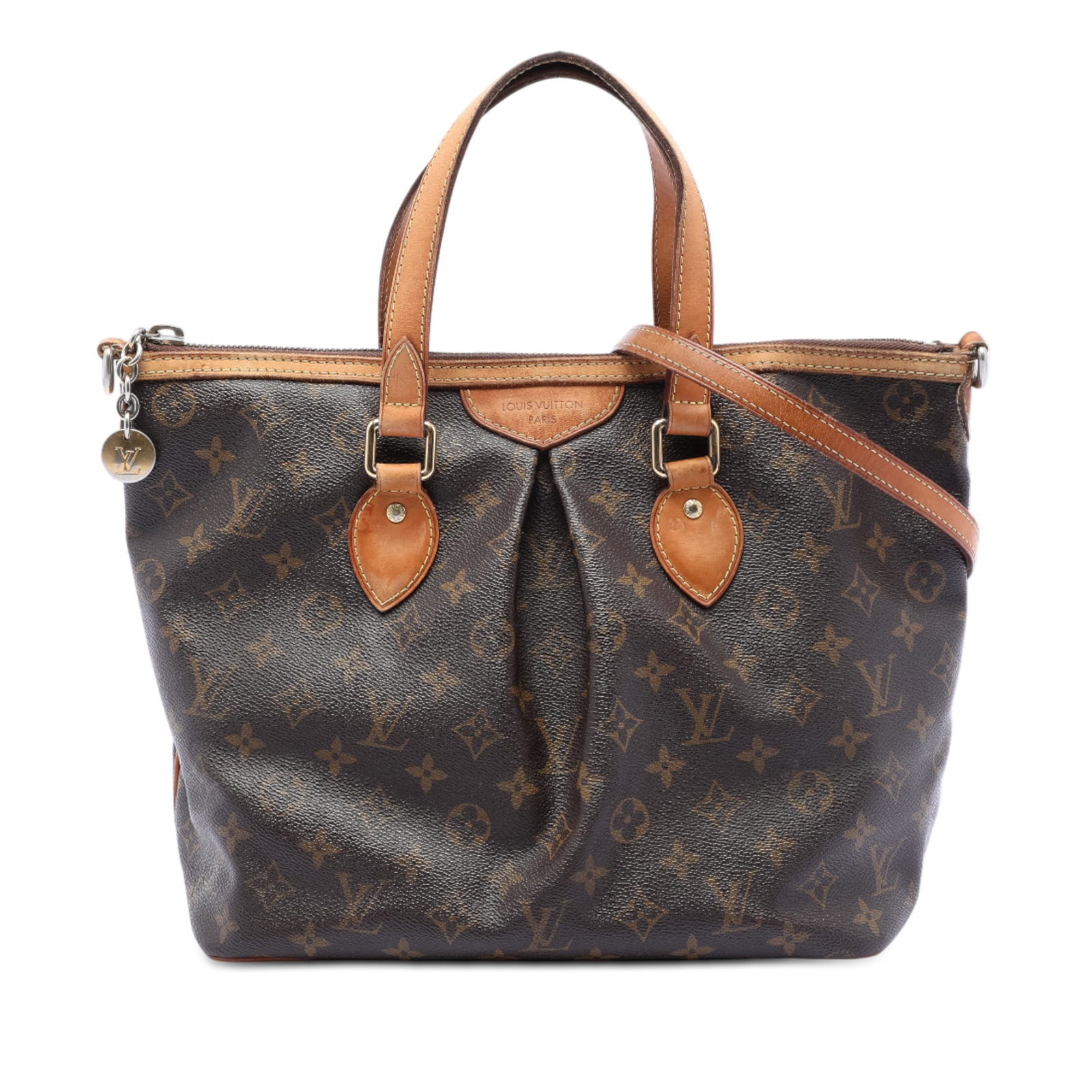 Louis Vuitton Palermo PM Brown Monogram Canvas Bag with Leather Trim (1 of 7)