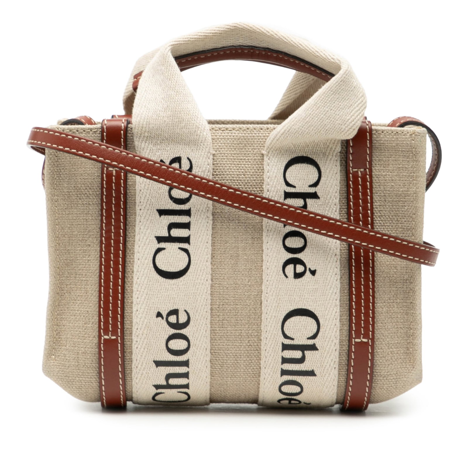 Chloe Woody Mini Satchel in Canvas with Leather Accents (1 of 7)