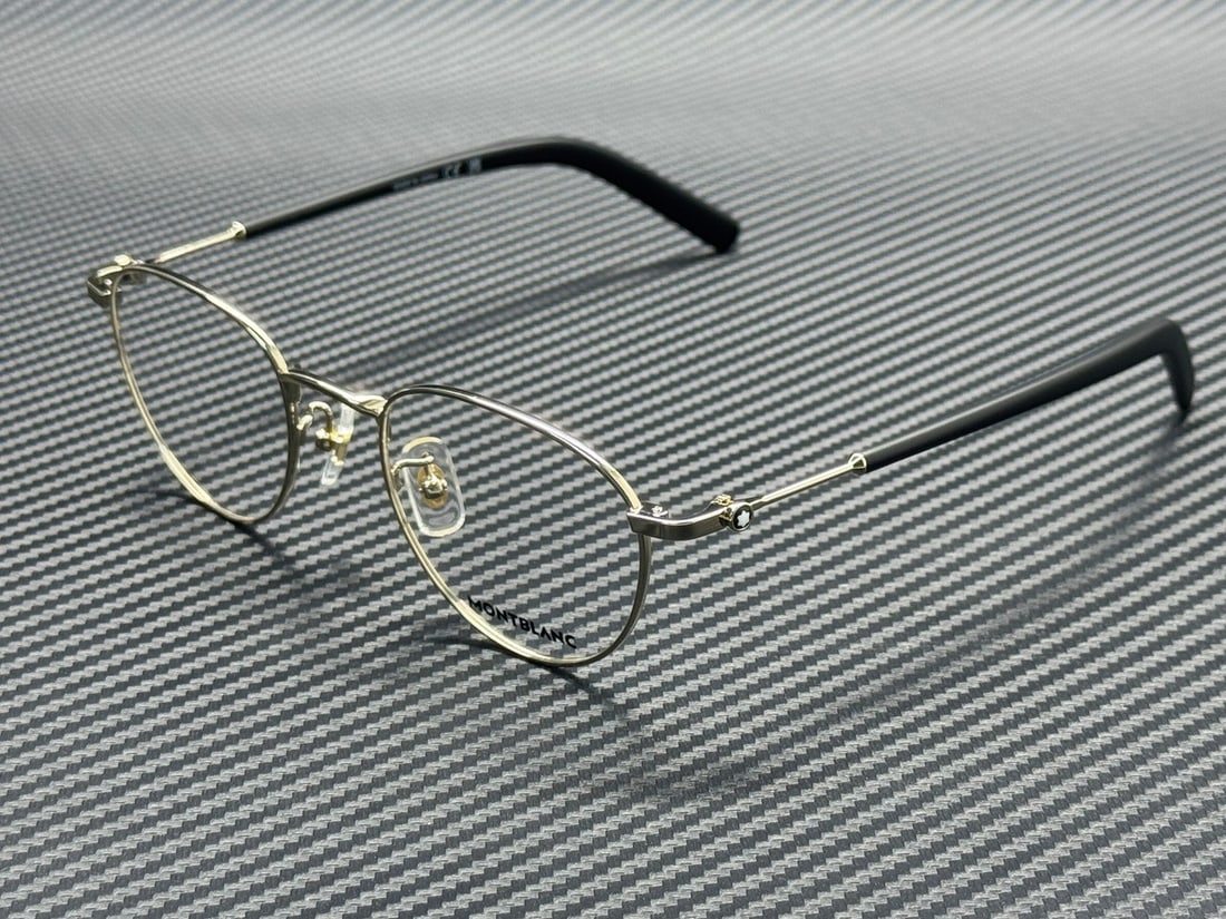 Montblanc MB0423O 001 Matte Black Gold Men's Eyeglasses with Authenticity Certificate: Montblanc MB0423O 001 Matte Black Gold Men's Eyeglasses with Authenticity Certificate Discover the sophistication of Montblanc MB0423O 001 eyeglasses, designed for the modern man. These medium-sized e