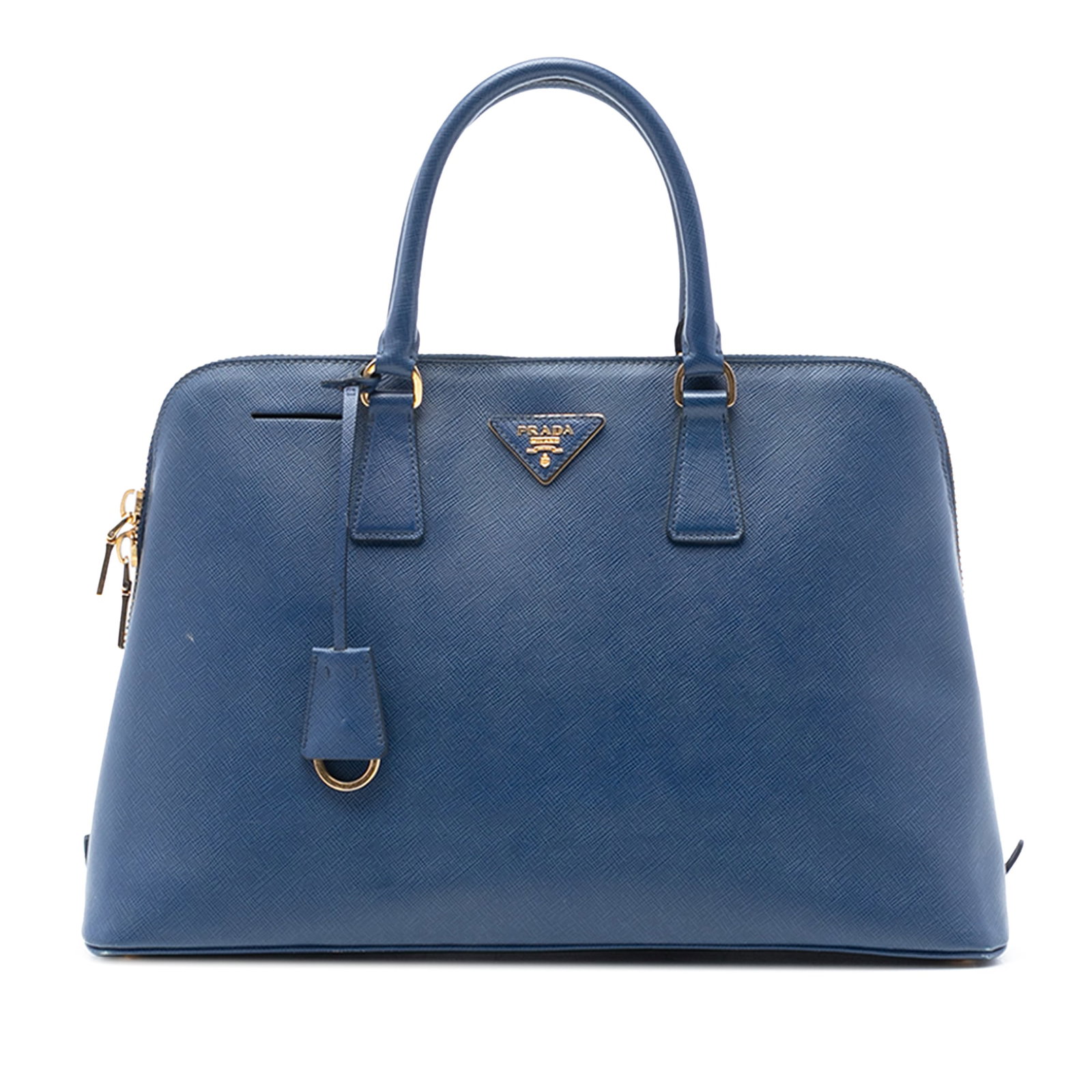 Blue Saffiano Leather Promenade Satchel by Prada Large Size (1 of 6)