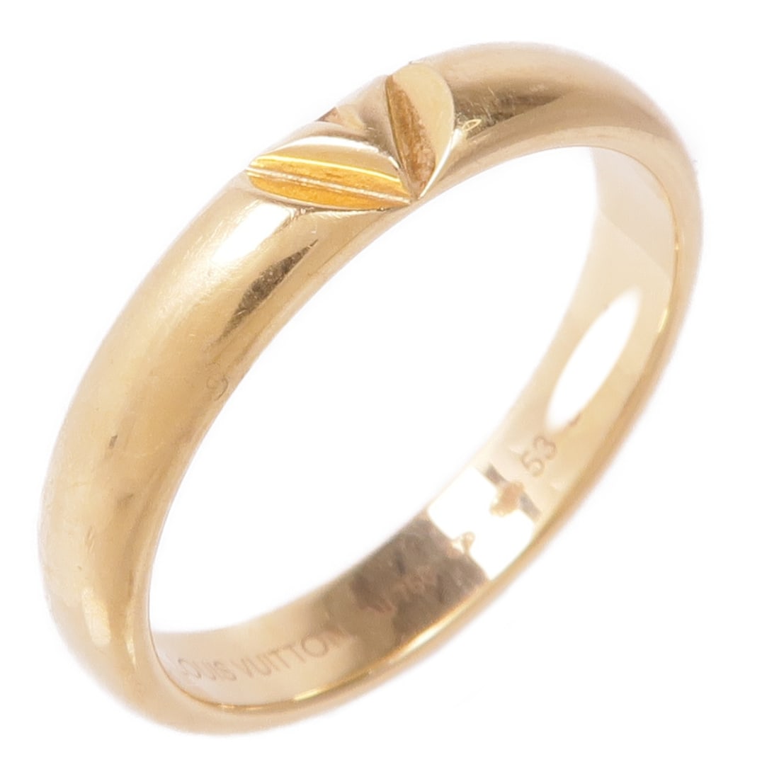 LOUIS VUITTON LV Volt 18K Gold Wedding Band Ring US 6.5 (1 of 7)