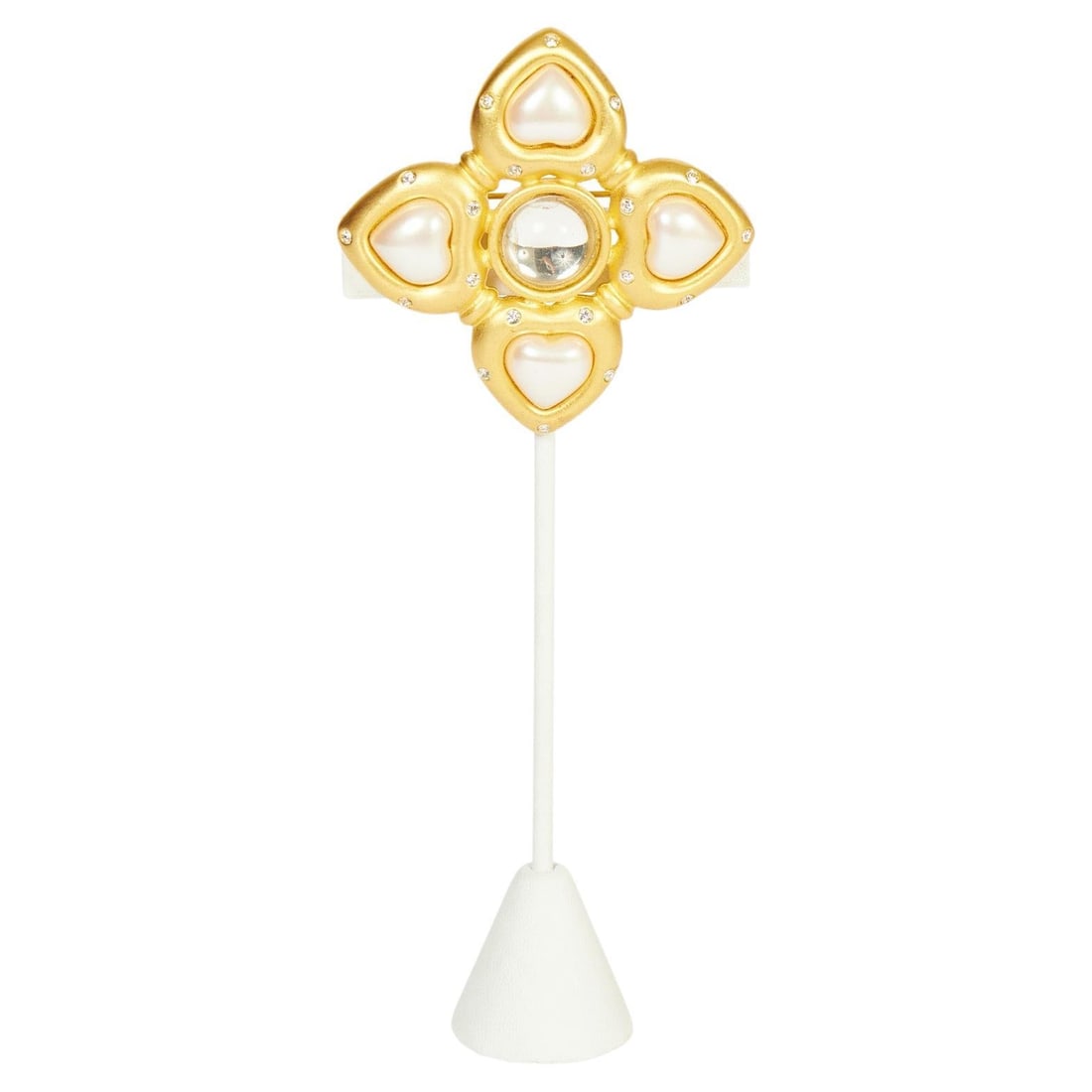 1980s Givenchy Starburst Brooch with 4 Pearls Italy (1 of 4)