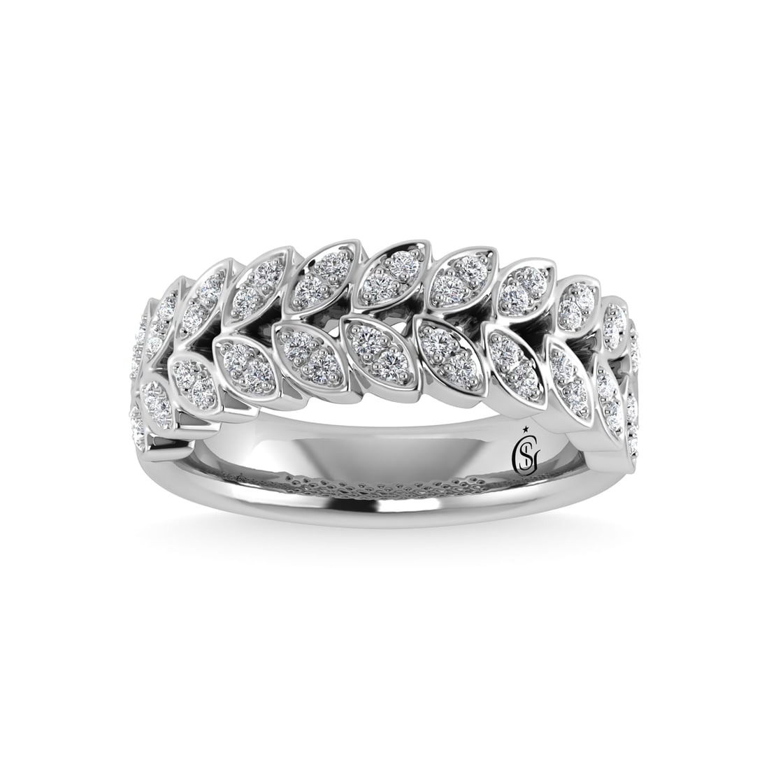 14K White Gold Diamond 3/8 Ct.Tw. Fashion Ring: 14K White Gold Diamond 3/8 Ct.Tw. Fashion Ring 14k White Gold Stone Color: G-h Stone Clarity: I1-i2 Each ring is presented in standard size 6.5. Complimentary resizing is available between sizes 510 (