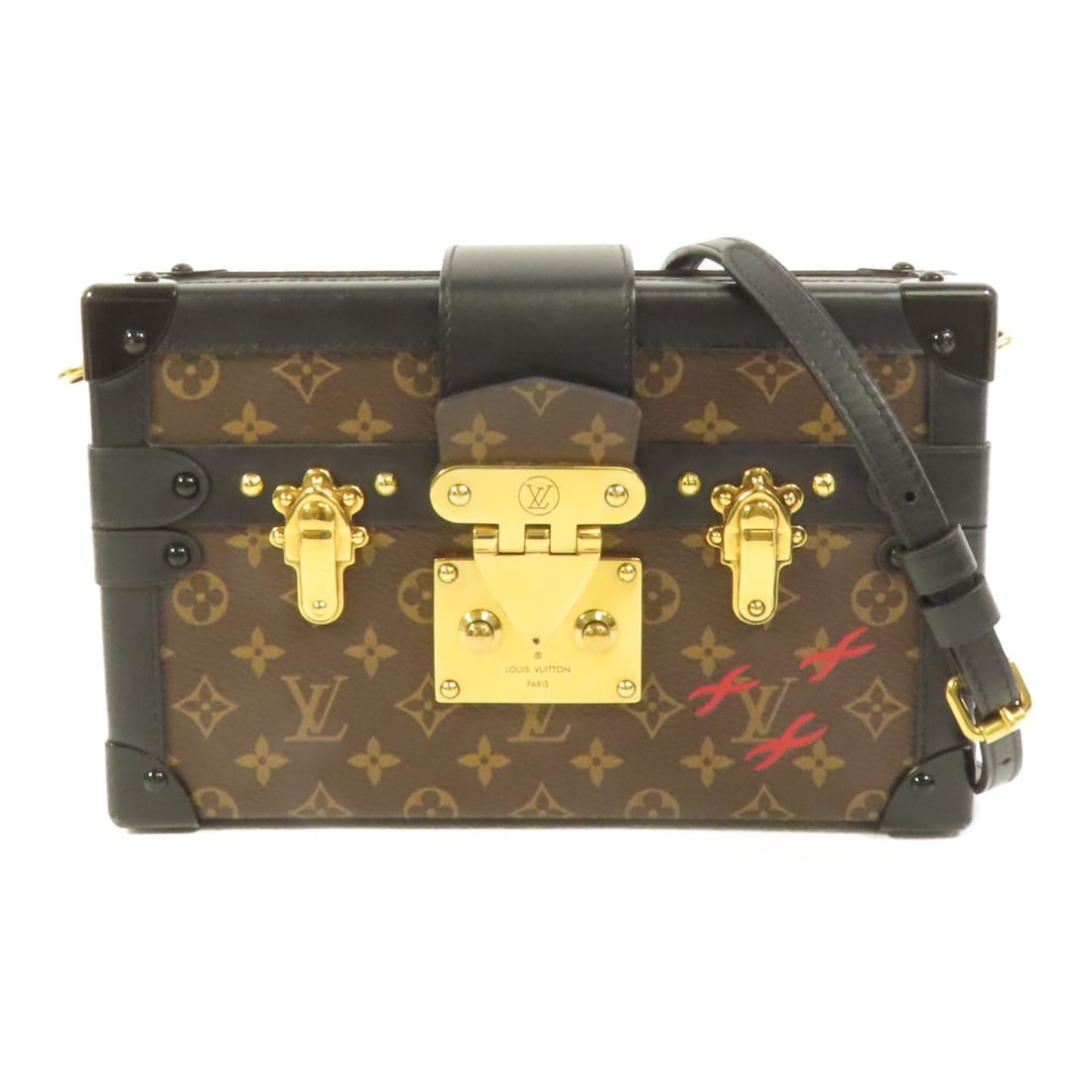 Louis Vuitton Petite Malle Monogram Brown Shoulder Bag with Gold Hardware (1 of 16)
