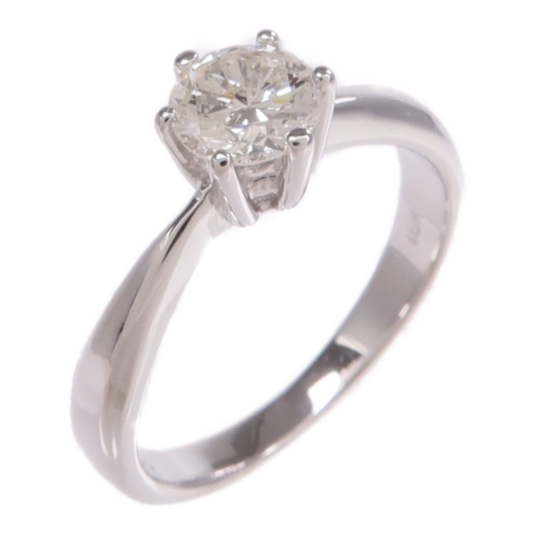 Diamond Solitaire 18K White Gold Women's Ring Size 4.5 (1 of 8)
