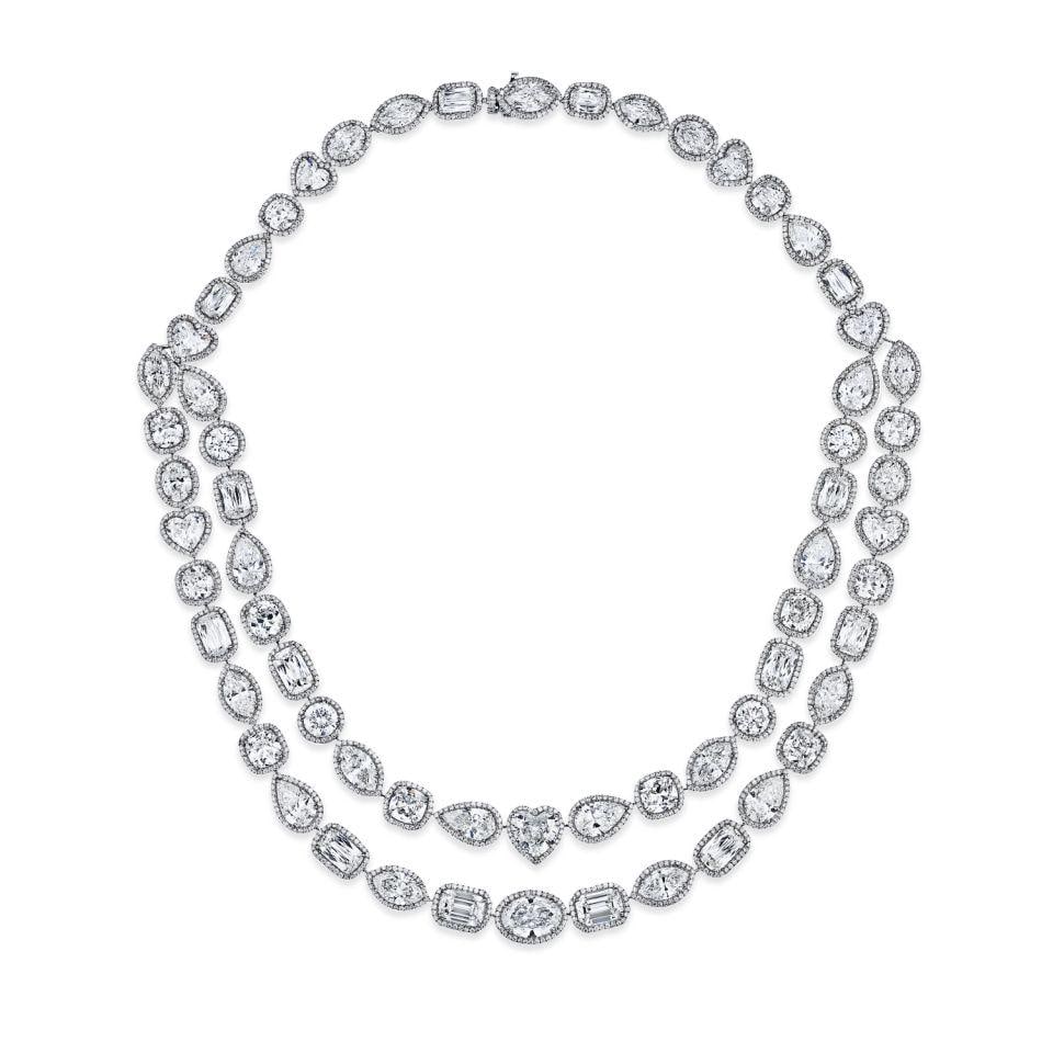 Platinum Diamond Infinity Necklace 63 Carats by William Goldberg (1 of 4)
