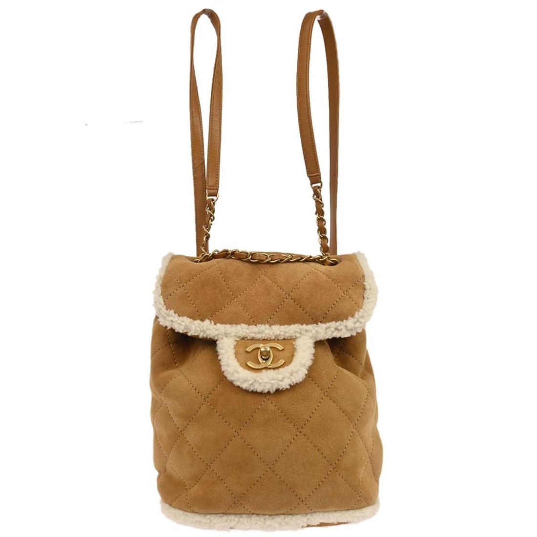 Chanel Coco Neige Matelasse Brown Mouton Quilted Medium Backpack (1 of 12)
