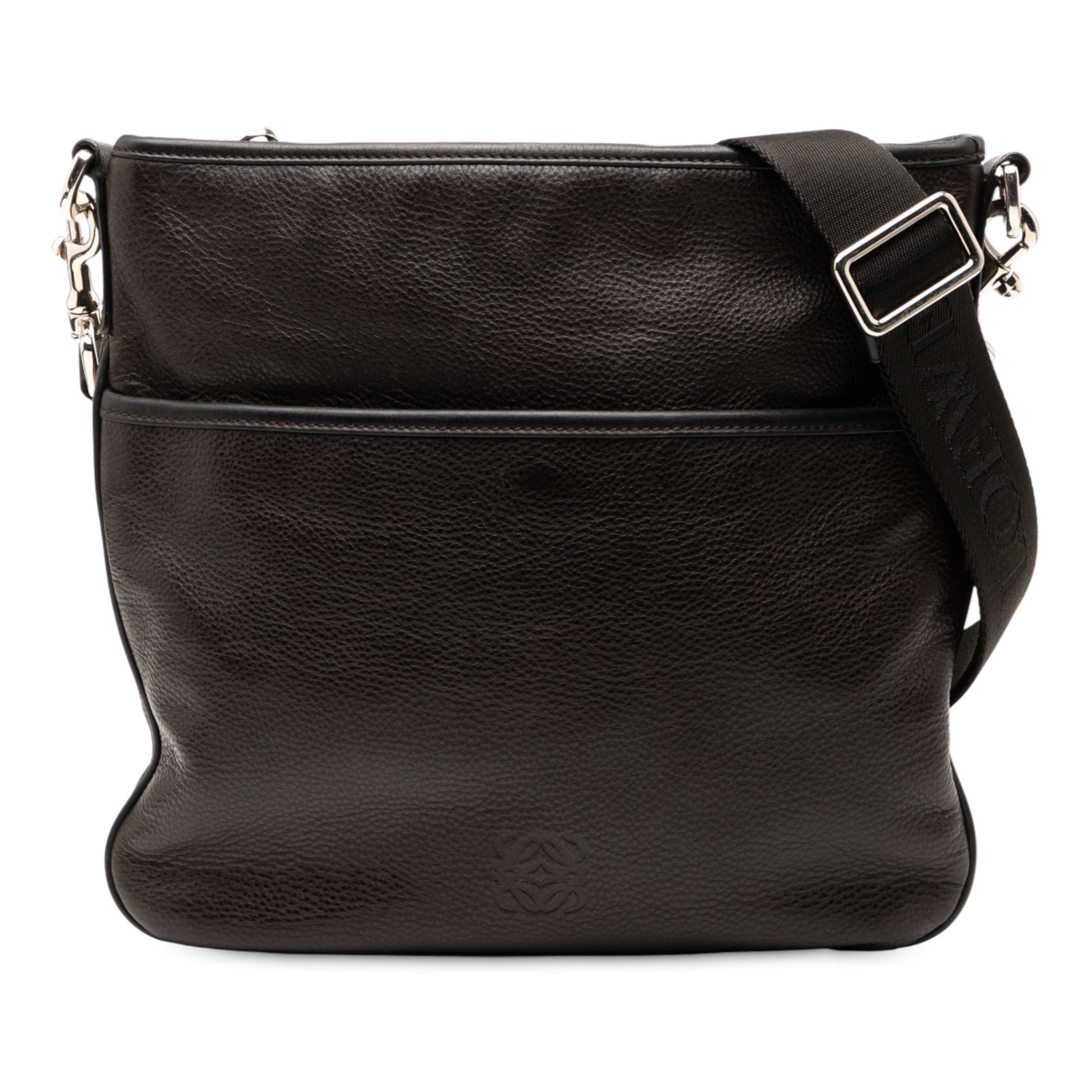 Brown LOEWE Anagram Leather Crossbody Bag with Canvas Strap (1 of 7)