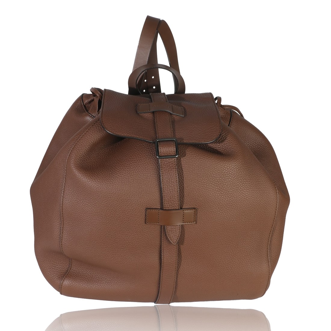 Large Grand Prix Backpack in Brown Pebbled Leather by Gucci (1 of 8)