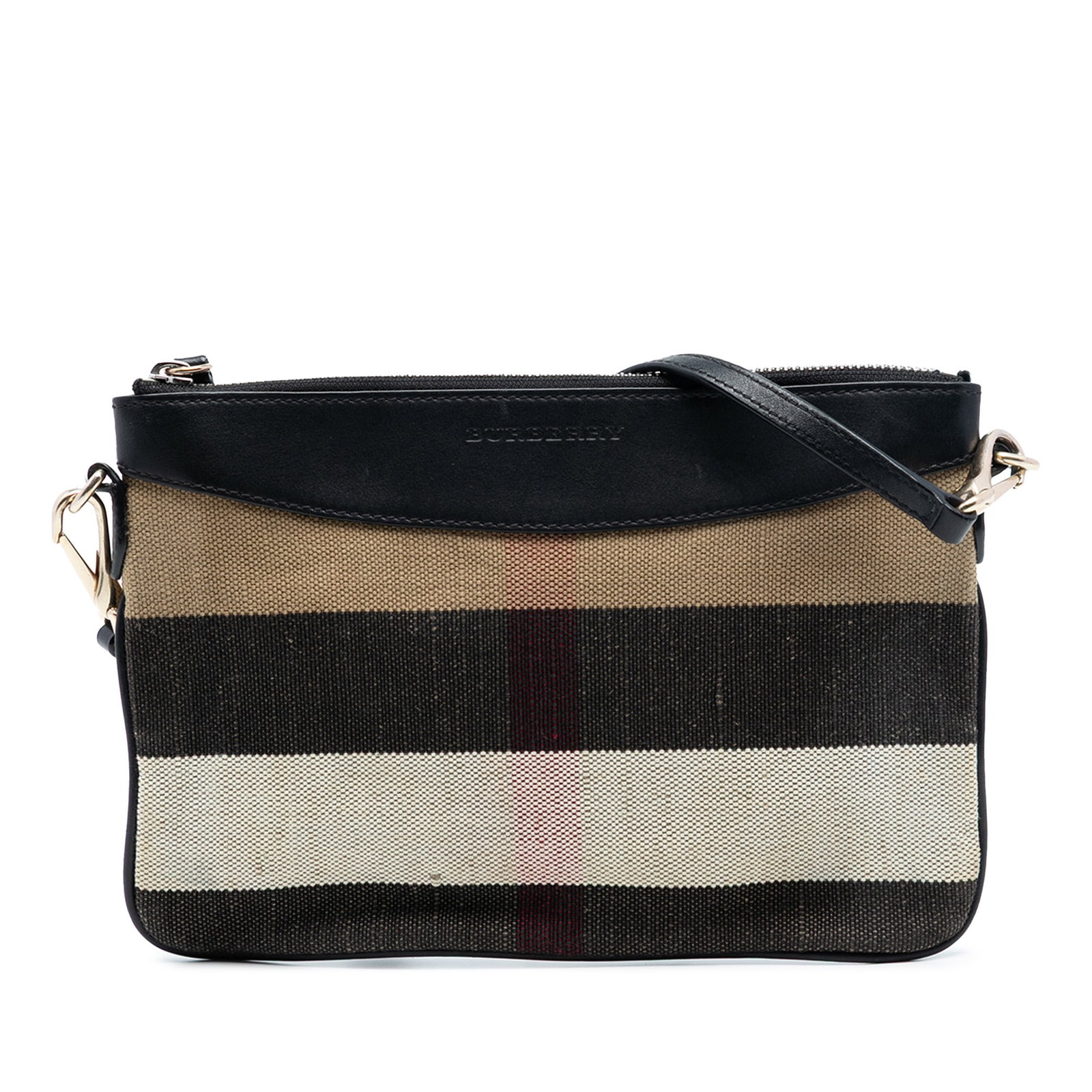 Burberry Peyton Crossbody Bag with Mega Check Canvas and Leather Trim (1 of 7)