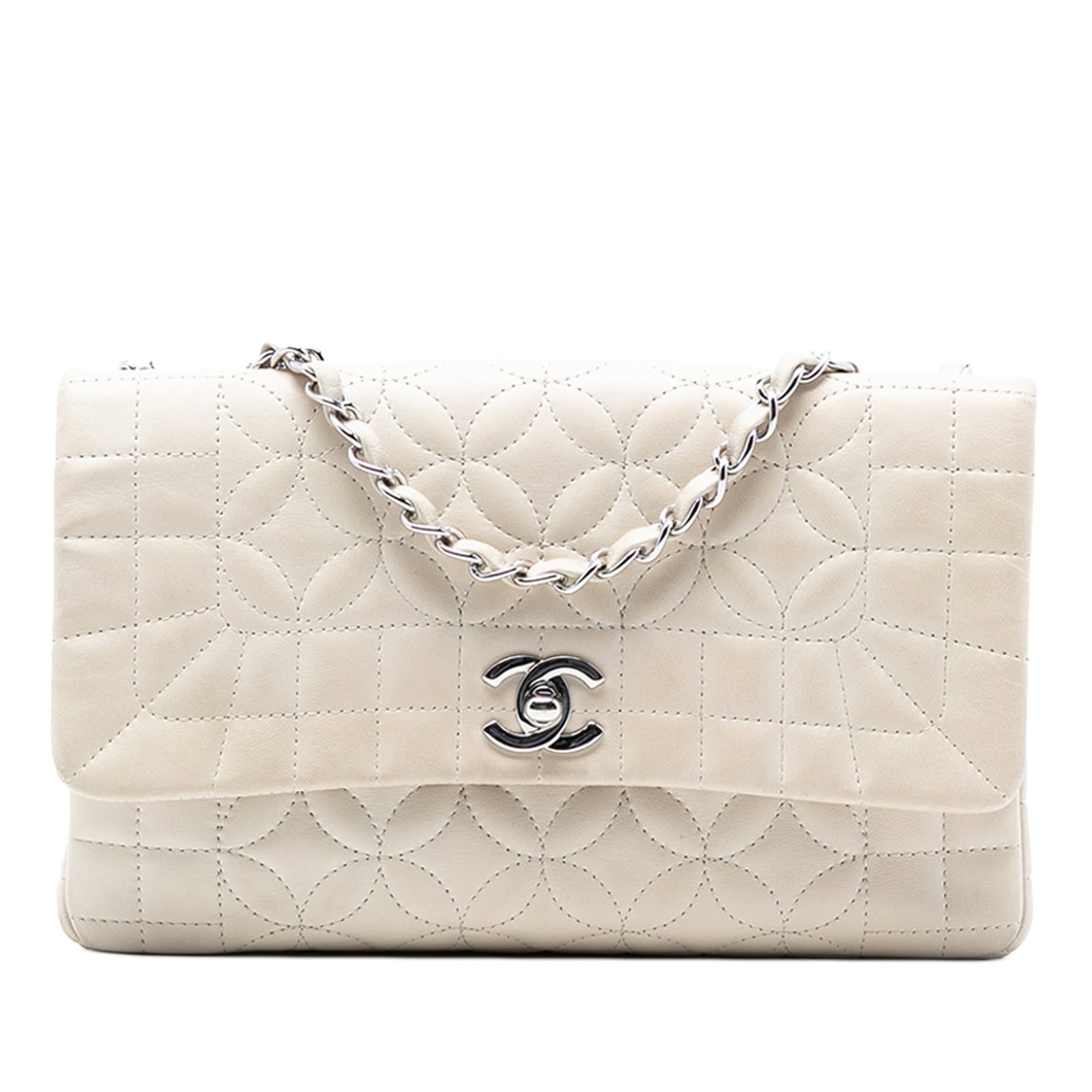 Chanel Lady Graphic Quilted Lambskin White Shoulder Flap Bag (1 of 7)