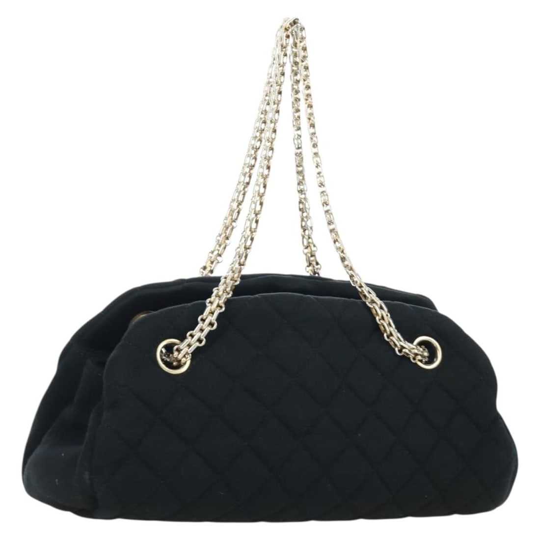 Chanel Black Lambskin Matelasse Shoulder Bag with Gold Chain CC Logo (1 of 18)
