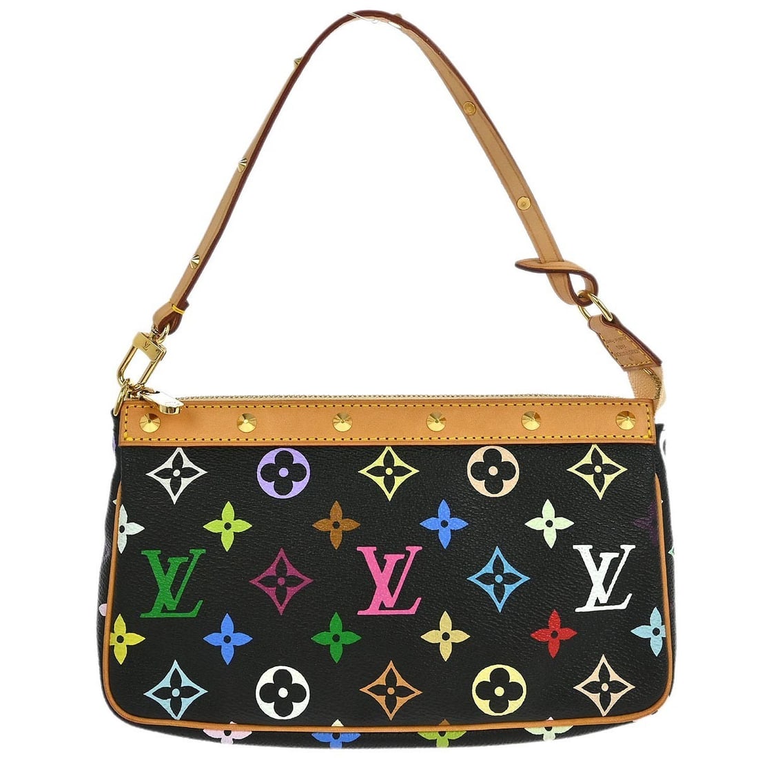 Louis Vuitton Black Multicolor Pochette Accessoires M92648 with Detachable Strap (1 of 7)