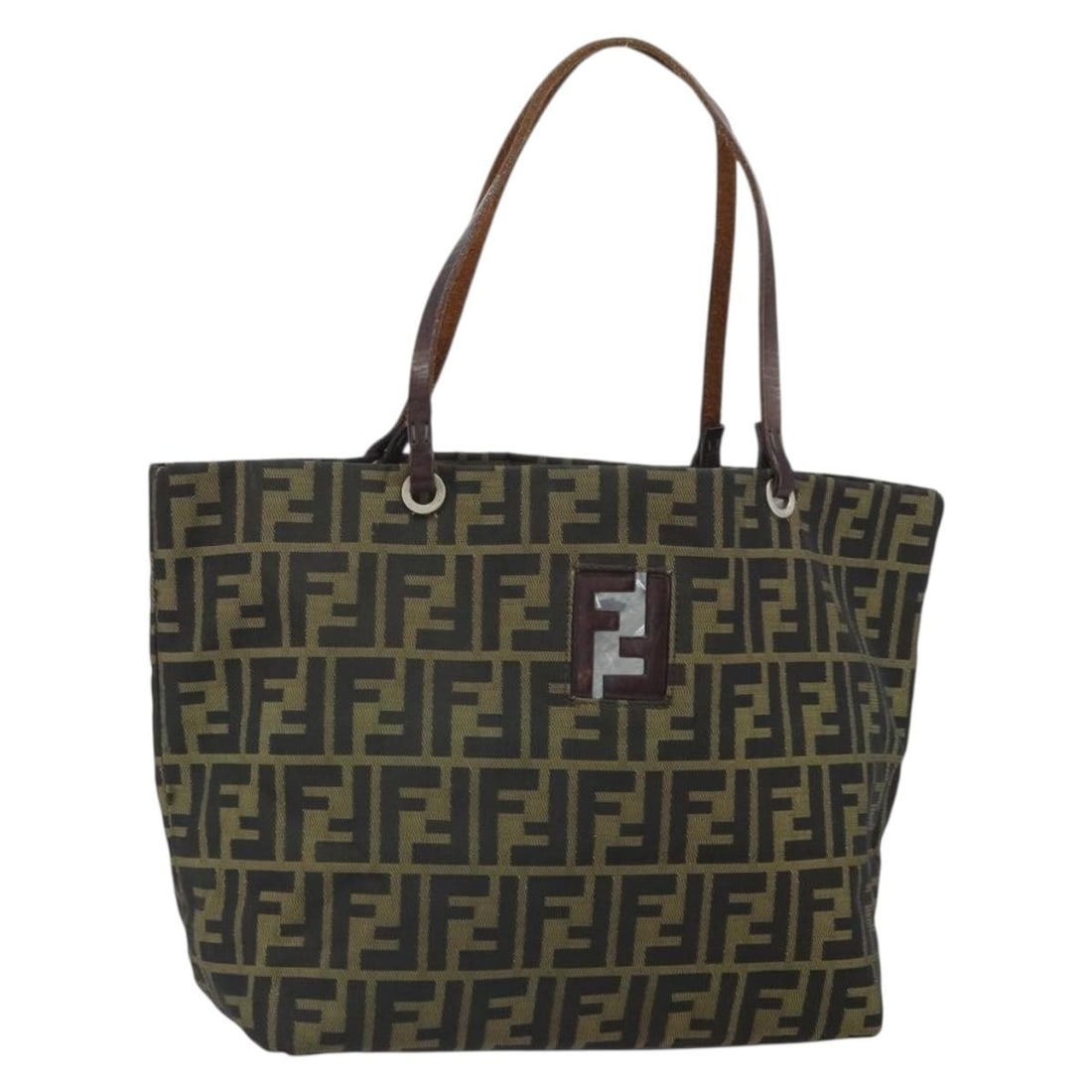 Fendi Zucca Pattern Black Brown Canvas Tote Bag from Italy (1 of 18)
