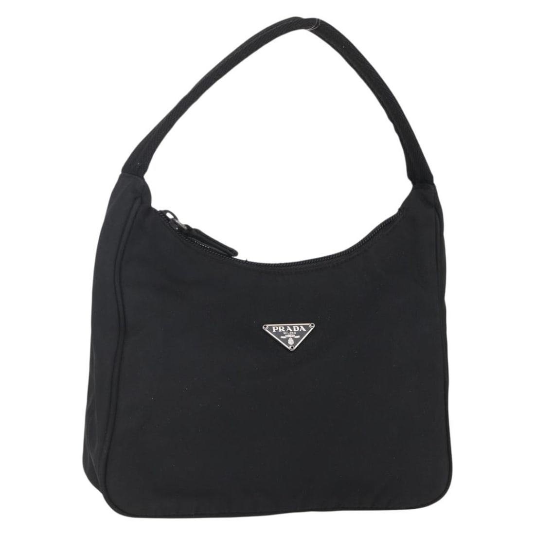 PRADA Authentic Black Silver Nylon Hand Bag 153493 Italy (1 of 18)
