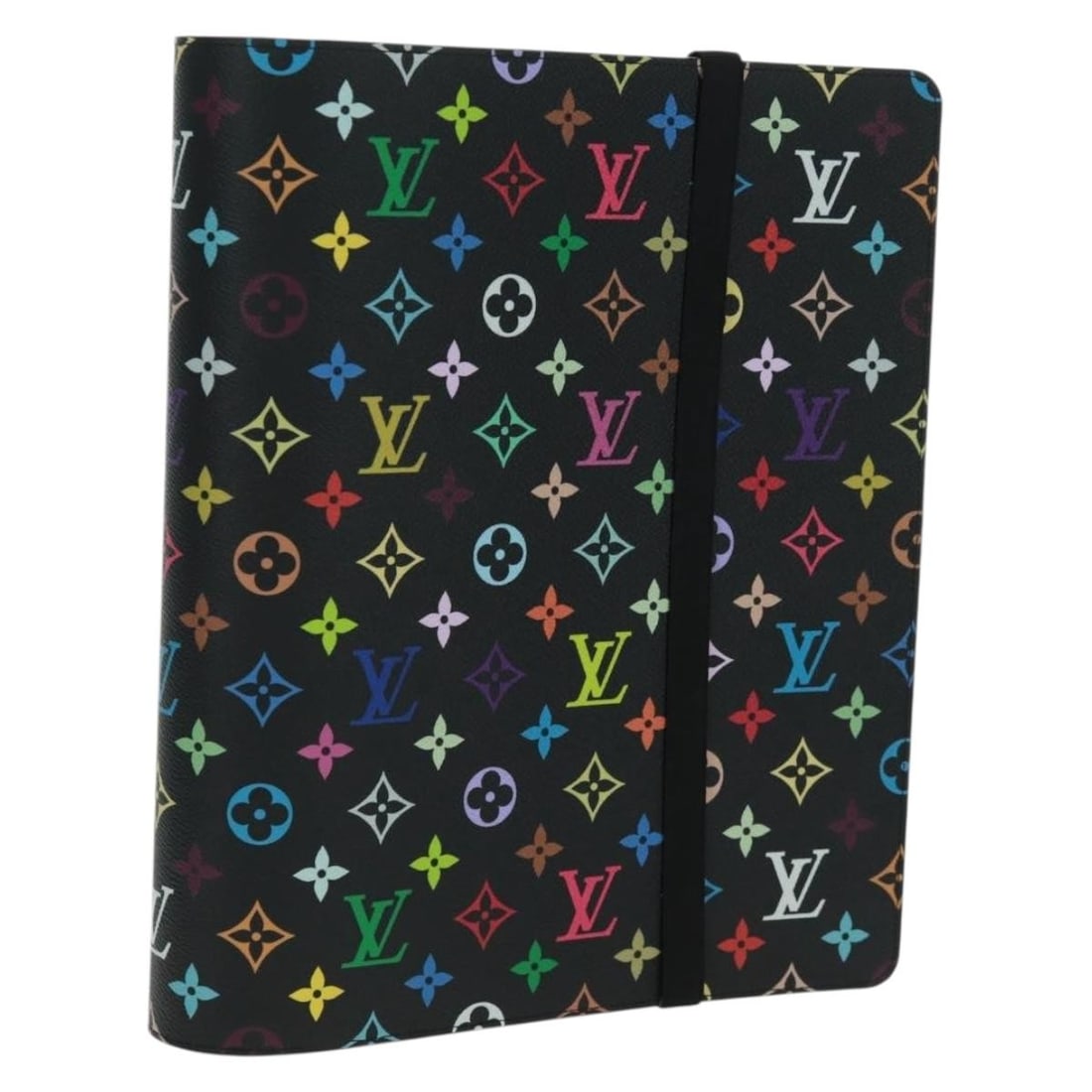 Louis Vuitton Black Monogram Canvas Multicolor Note Cover Binder: Louis Vuitton Black Monogram Canvas Multicolor Note Cover Binder This Louis Vuitton multicolor note cover is crafted from black monogram canvas and features a spacious design ideal for organizing docu