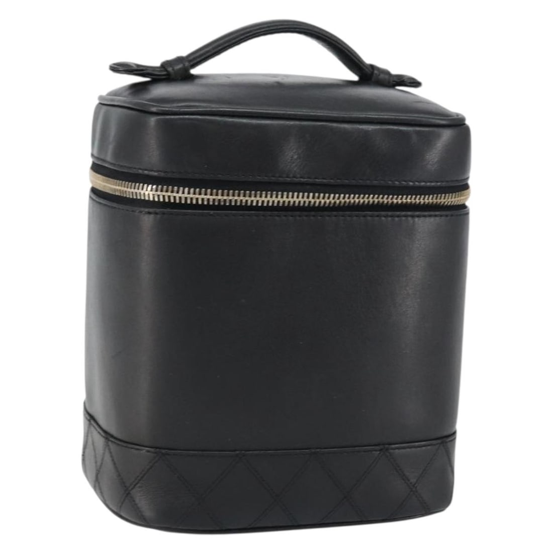 CHANEL Black Gold Bicolore Vanity Hand Bag Leather Authentic (1 of 18)