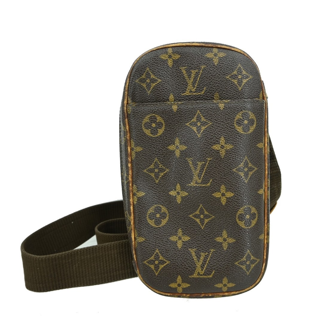 Louis Vuitton Monogram Canvas Pochette Gange Small Brown Bum Bag M51870: Louis Vuitton Monogram Canvas Pochette Gange Small Brown Bum Bag M51870 This Louis Vuitton Monogram Pochette Gange bum bag features the iconic monogram canvas exterior in brown with gold-tone hardware