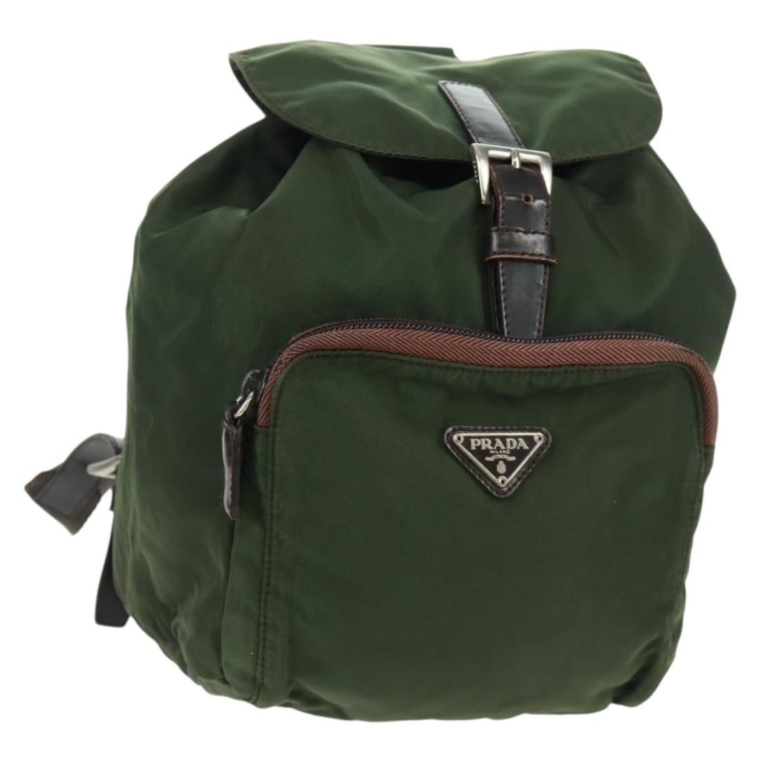 Green Nylon Prada Backpack with Silver Accents Made in Italy (1 of 18)