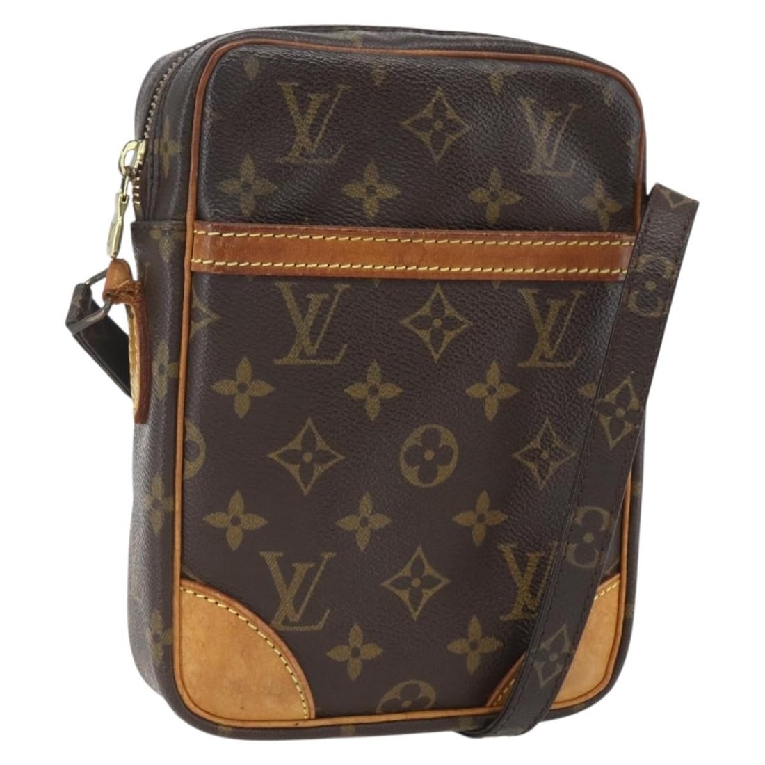 Louis Vuitton Danube Monogram Canvas Shoulder Bag M45266 France: Louis Vuitton Danube Monogram Canvas Shoulder Bag M45266 France This Louis Vuitton Monogram Danube Shoulder Bag features the iconic monogram canvas with a compact and functional design. The bag includ