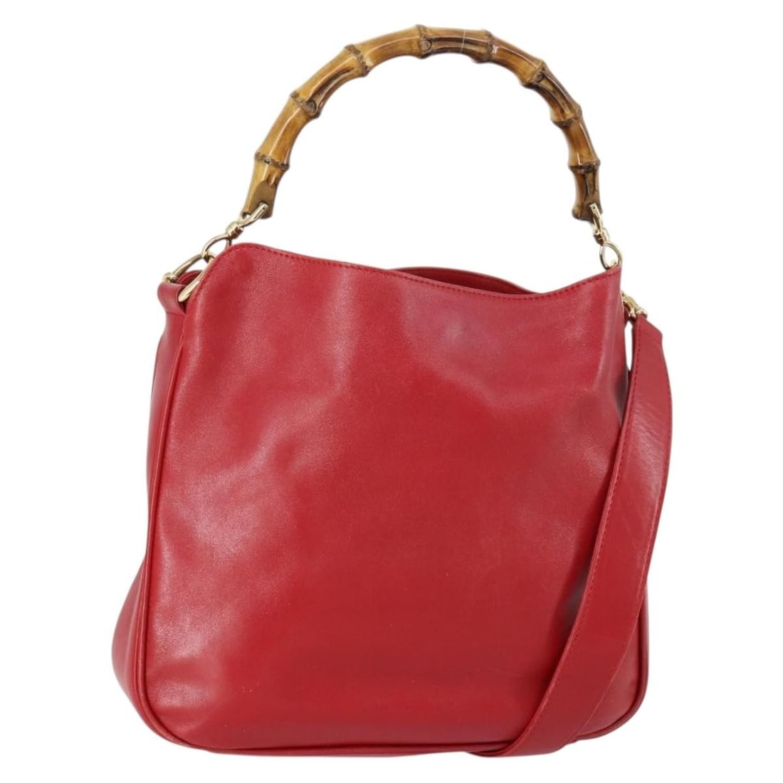 GUCCI Bamboo Leather Hand Bag Red Gold Authentic 2way: GUCCI Bamboo Leather Hand Bag Red Gold Authentic 2way Introducing the GUCCI Bamboo Hand Bag, a stunning blend of style and functionality. Crafted in Italy, this luxurious handbag features a vibrant re