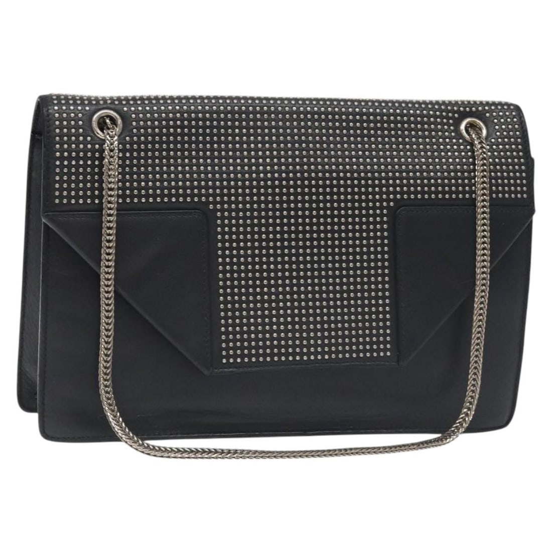 SAINT LAURENT Chain Betty Leather Shoulder Bag Black Silver Made in Italy: SAINT LAURENT Chain Betty Leather Shoulder Bag Black Silver Made in Italy This SAINT LAURENT Chain Betty Shoulder Bag is a stylish accessory crafted from durable leather in a sleek black and silver co