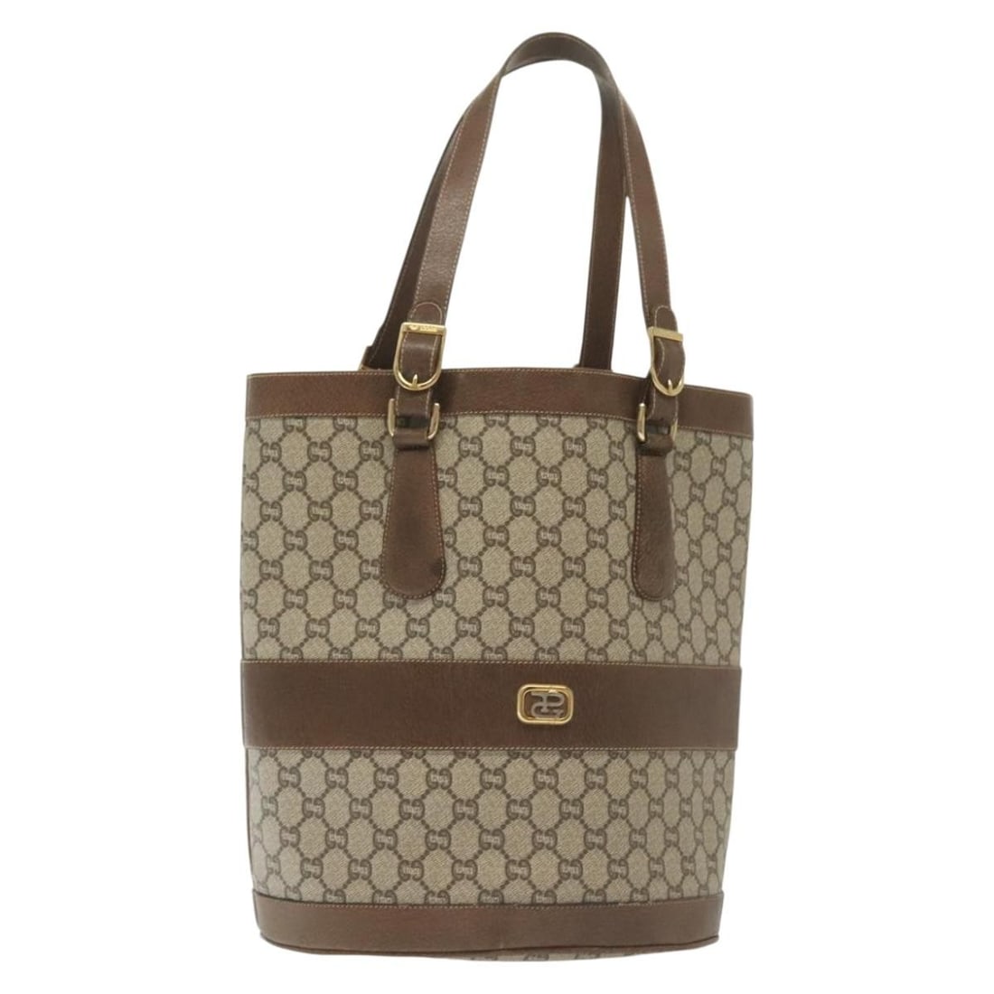 GUCCI GG Plus Supreme Beige Gold PVC Tote Bag Italy (1 of 18)