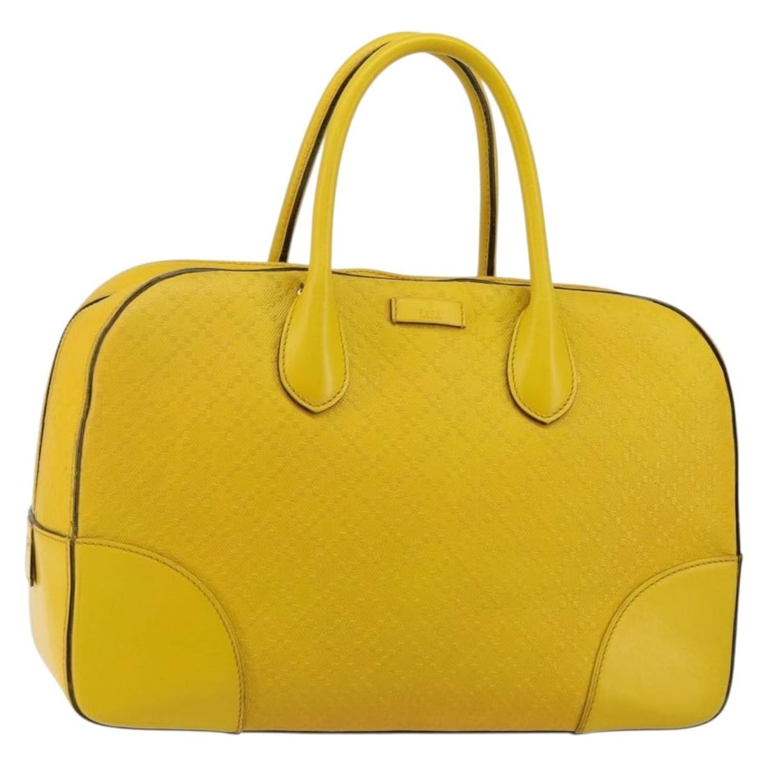 GUCCI 354332 Diamante Leather Hand Bag Yellow Silver Authentic (1 of 18)