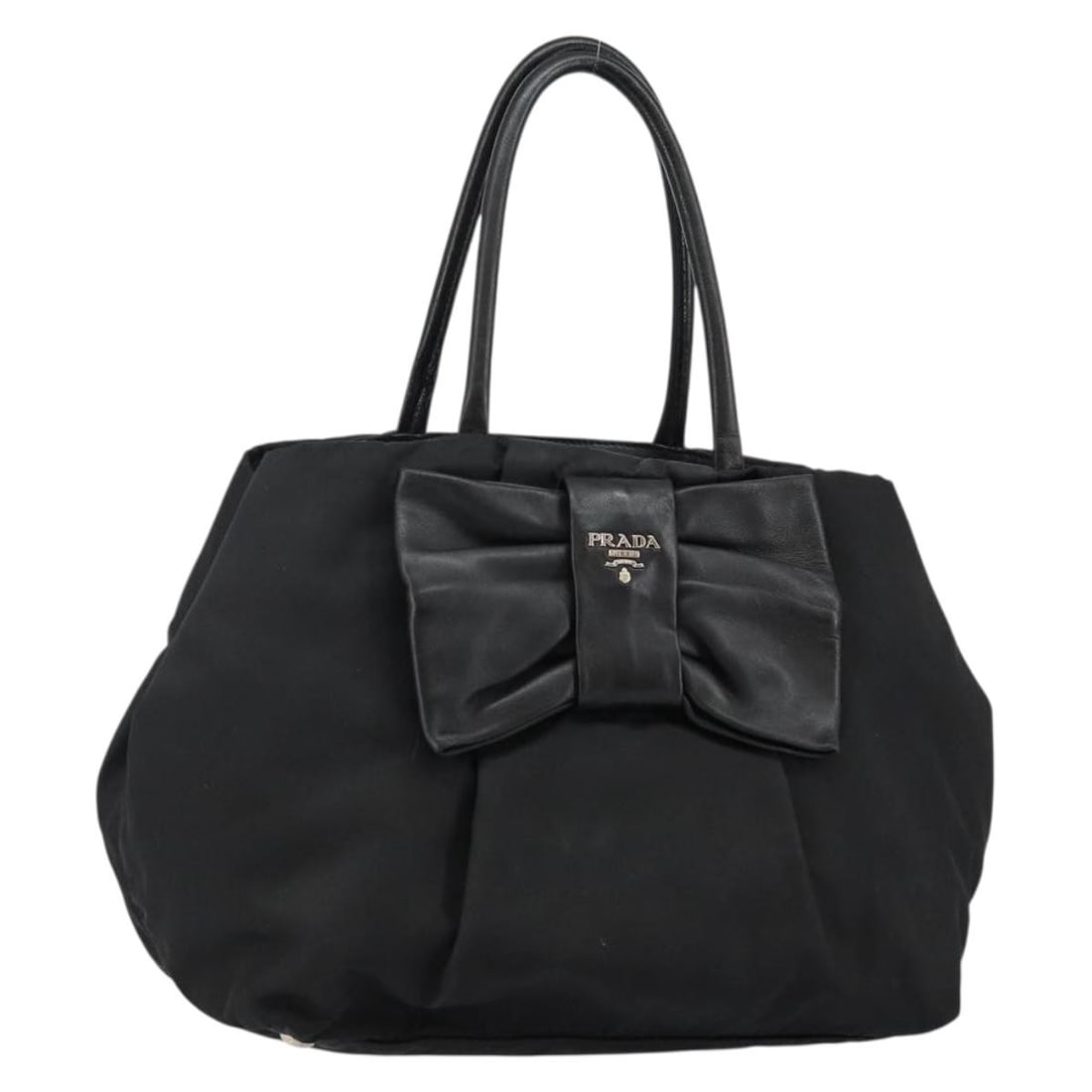 PRADA Black Silver Nylon Tote Bag Made in Italy Auth hk3058 (1 of 18)