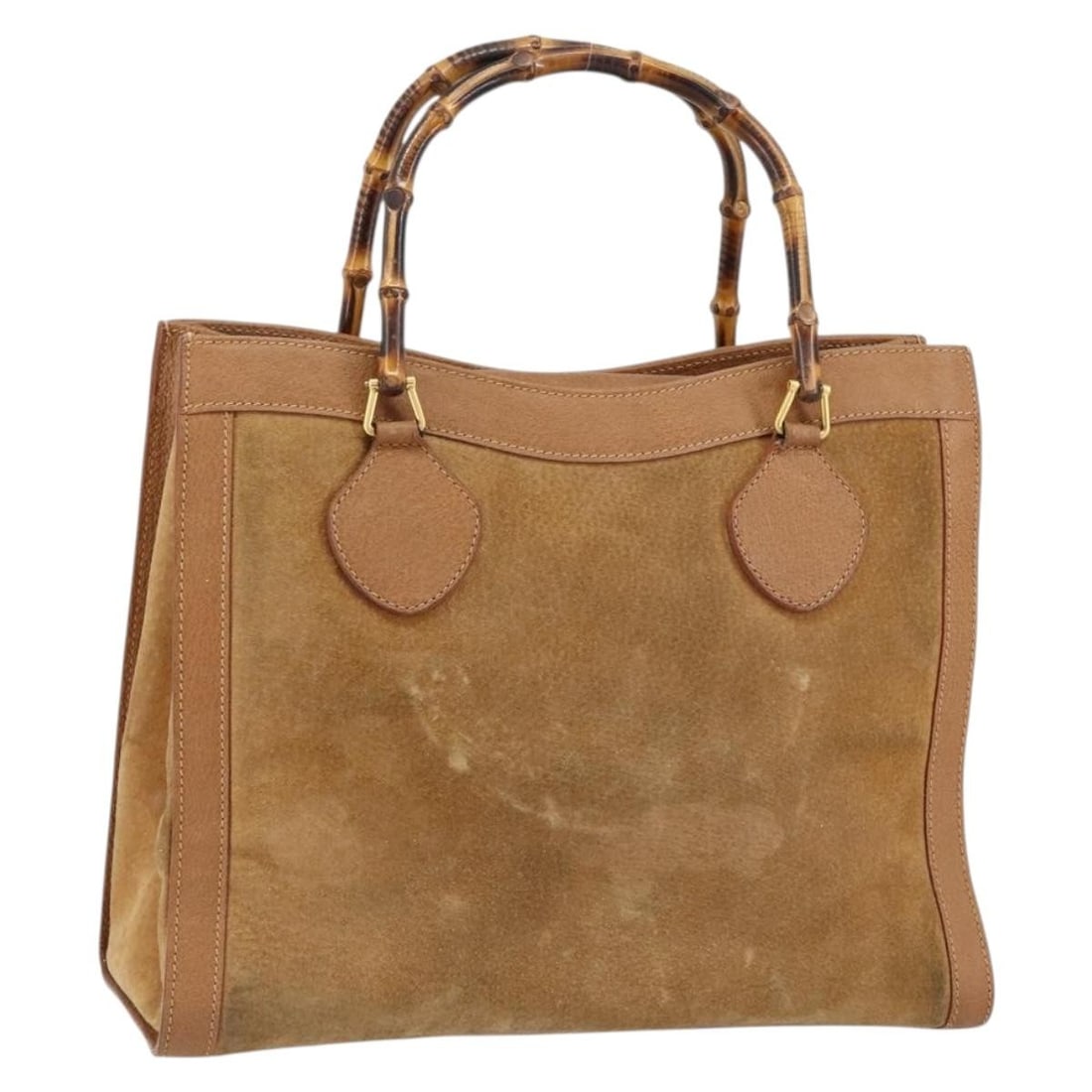 GUCCI Bamboo Suede Hand Bag Beige Gold 002 2058 0260 Authentic: GUCCI Bamboo Suede Hand Bag Beige Gold 002 2058 0260 Authentic This authentic GUCCI Bamboo Hand Bag is crafted in Italy from soft beige suede with gold accents, offering a stylish yet practical access