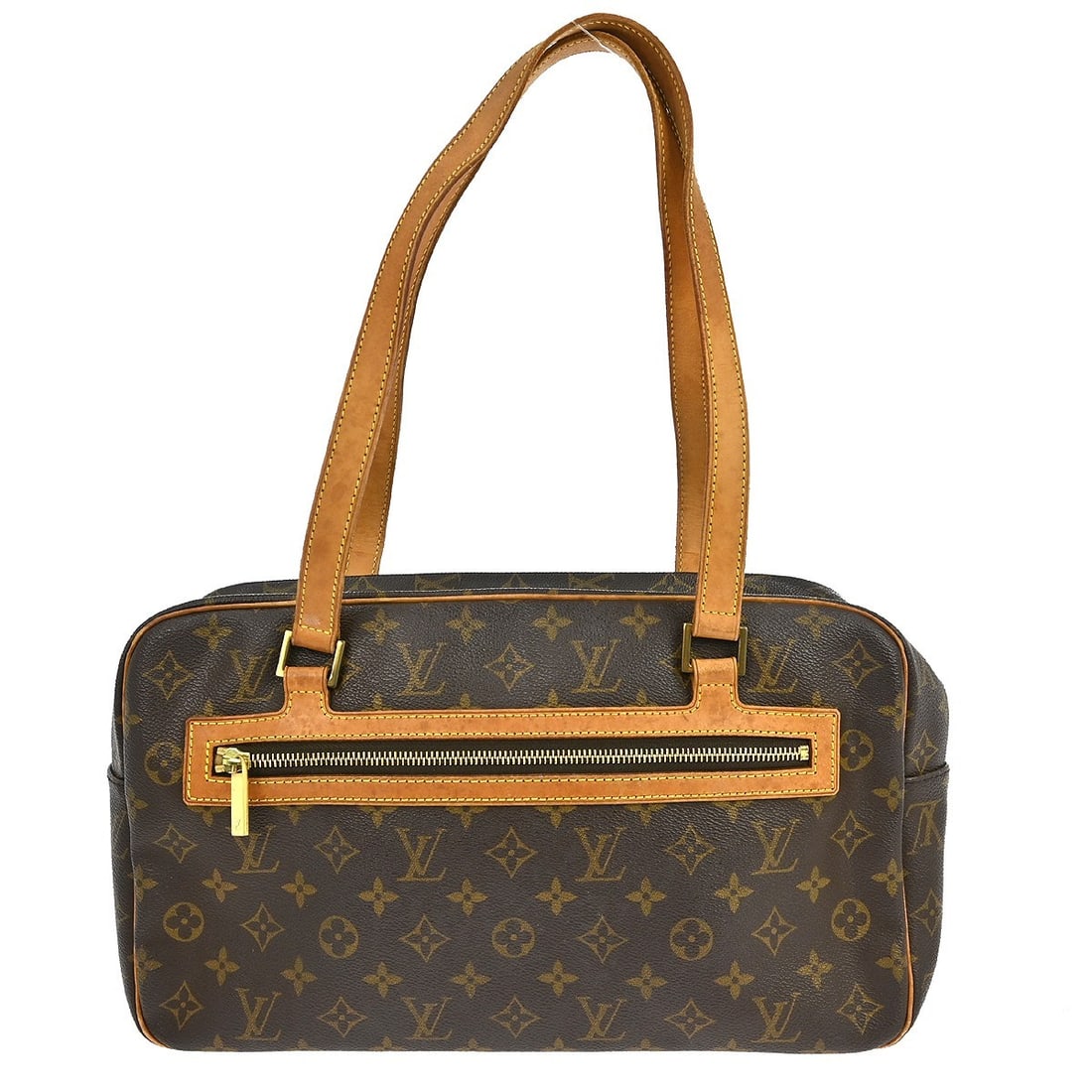 Louis Vuitton Monogram Canvas Cite GM Large Shoulder Bag M51181 Brown: Louis Vuitton Monogram Canvas Cite GM Large Shoulder Bag M51181 Brown This Louis Vuitton Cite GM shoulder bag features the signature Monogram canvas leather exterior in brown, complemented by double h