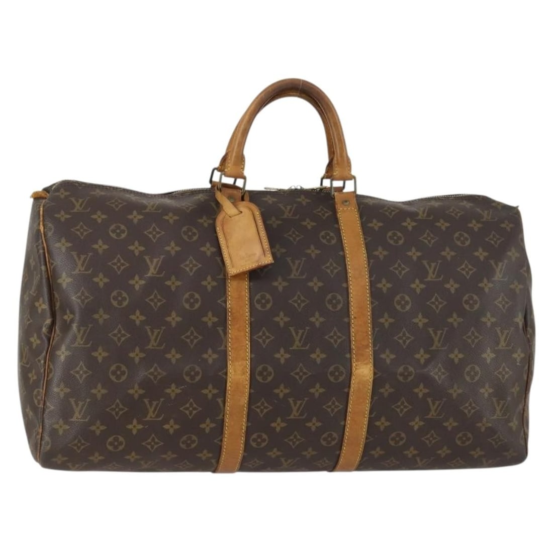 Louis Vuitton Keepall 55 Monogram Canvas Boston Bag M41424 with Name Tag (1 of 18)