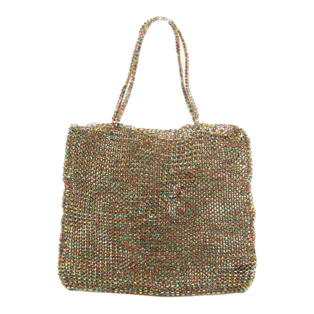 ANTEPRIMA Multicolor PVC Tote Bag with SHW Accents: ANTEPRIMA Multicolor PVC Tote Bag with SHW Accents This ANTEPRIMA tote bag features a multicolor design crafted from PVC. The bag has a regular size and is intended for everyday use. It is in heavily