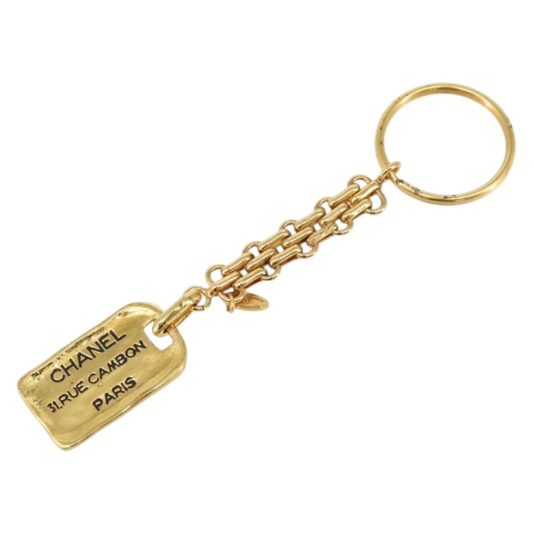 CHANEL Gold Metal Key Holder Authentic 155091V France: CHANEL Gold Metal Key Holder Authentic 155091V France This CHANEL Key Holder is a stylish and functional accessory crafted from high-quality metal in a luxurious gold finish. Designed in France, it fe