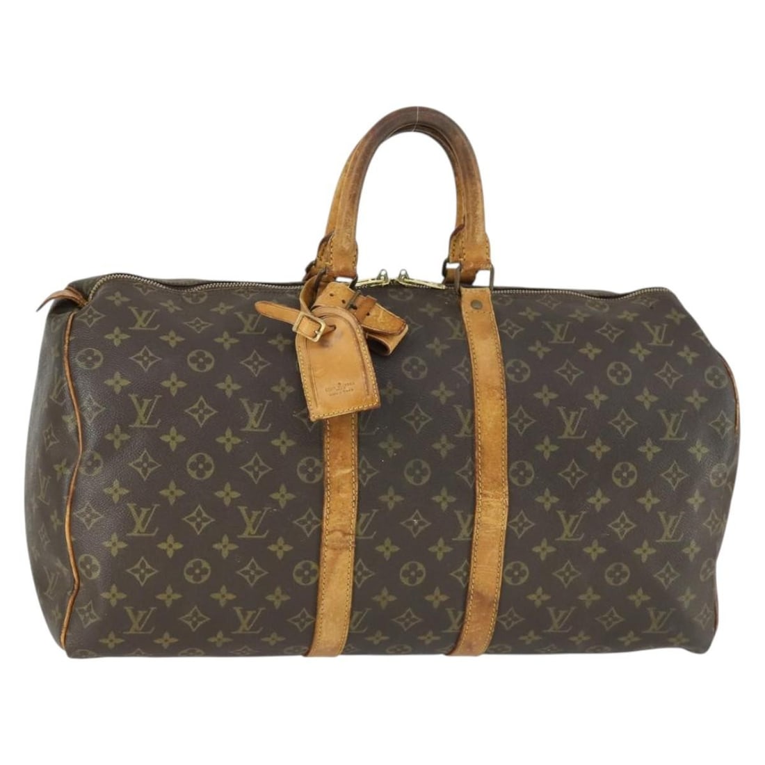 Louis Vuitton Monogram Canvas Boston Bag Model M41426 50cm: Louis Vuitton Monogram Canvas Boston Bag Model M41426 50cm Louis Vuitton Monogram Keepall 50 Boston Bag crafted from monogram canvas with a classic monogram exterior. This Boston-style bag measures ap