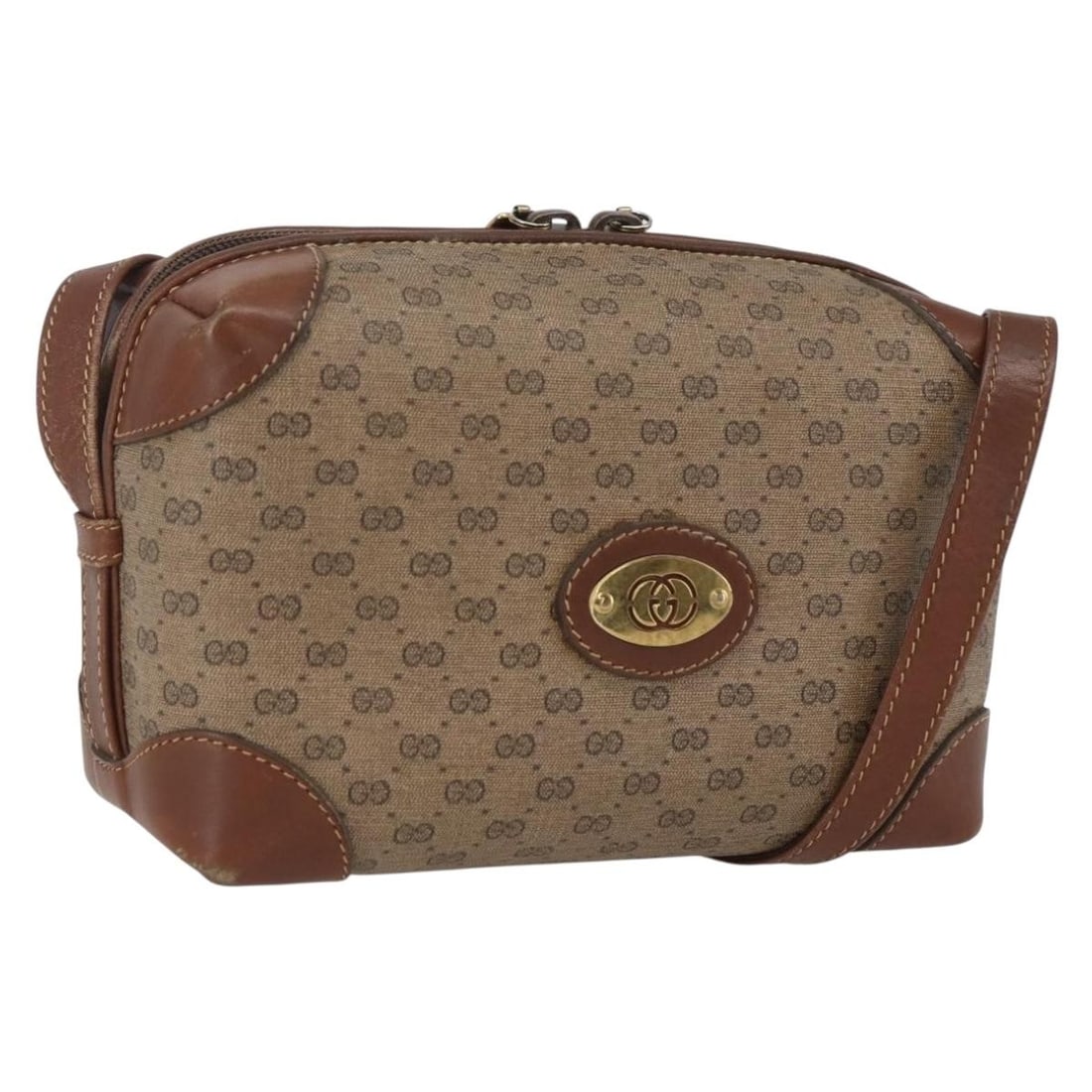 Beige Gold Gucci Micro GG Supreme Shoulder Bag PVC Leather 007 101 5294 (1 of 18)