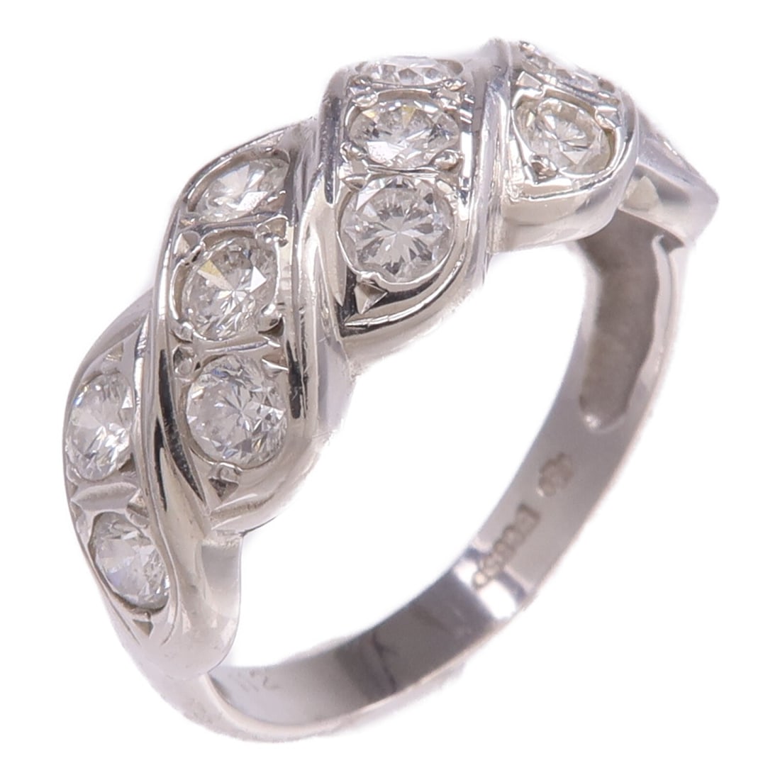 Platinum Pt850 Ring with Diamond for Women Size 7.5 (1 of 10)