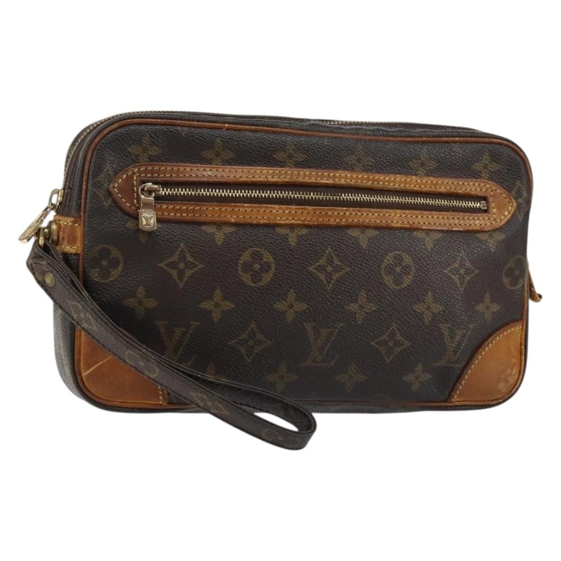 LOUIS VUITTON Monogram Marly Dragonne GM Clutch Bag M51825 Auth: LOUIS VUITTON Monogram Marly Dragonne GM Clutch Bag M51825 Auth This Louis Vuitton Monogram Marly Dragonne GM Clutch Bag is a stylish accessory crafted from durable monogram canvas. With dimensions of