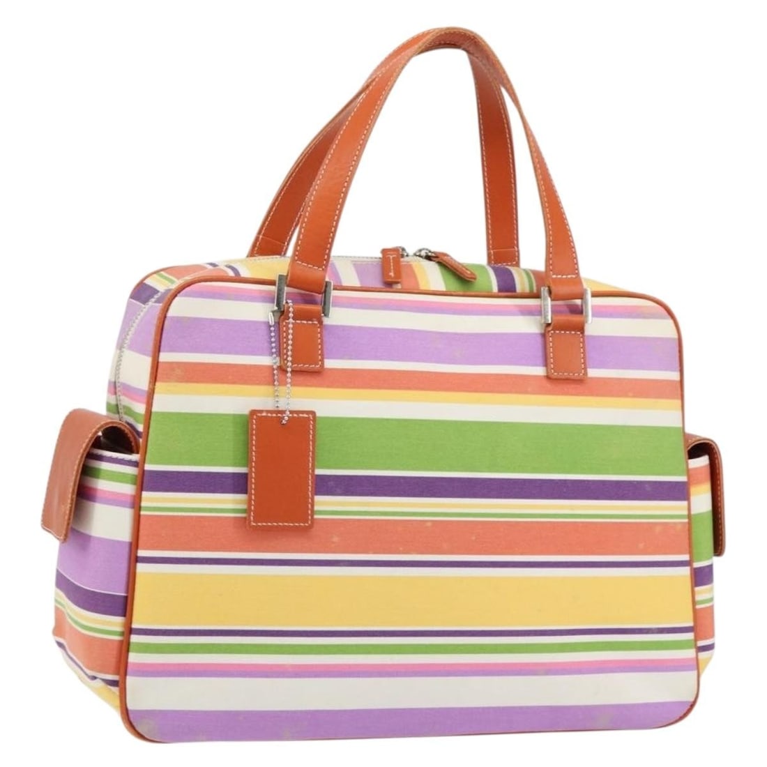 BURBERRY Blue Label Multicolor Silver Canvas Hand Bag Authentic (1 of 18)