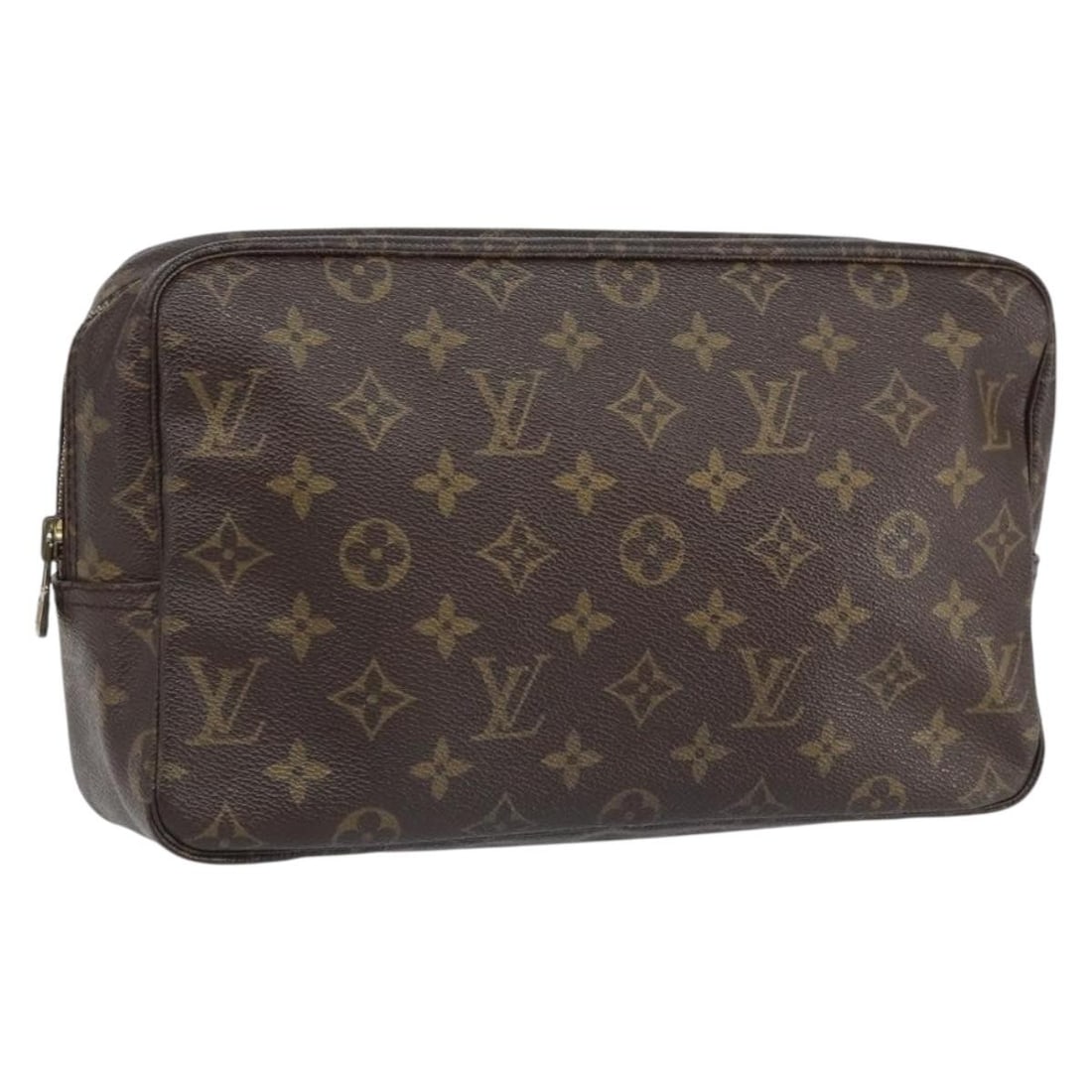 Monogram Canvas Trousse Toilette 28 Clutch by Louis Vuitton M47522: Monogram Canvas Trousse Toilette 28 Clutch by Louis Vuitton M47522 This Louis Vuitton Monogram Trousse Toilette 28 clutch bag features the iconic monogram canvas exterior in a classic brown color. Des
