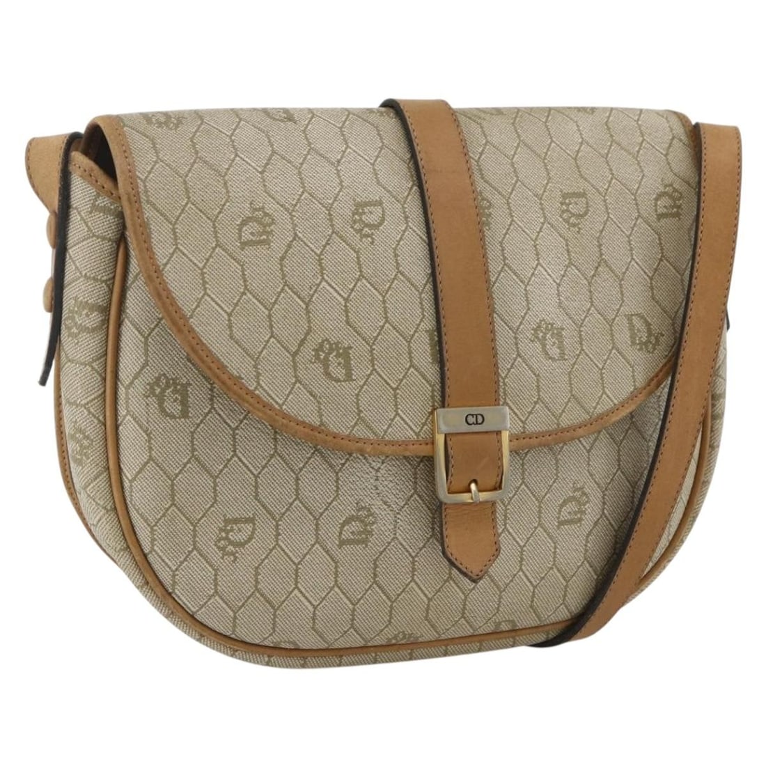 Beige Gold Honeycomb PVC Christian Dior Women's Shoulder Bag France: Beige Gold Honeycomb PVC Christian Dior Women's Shoulder Bag France This Christian Dior shoulder bag features the iconic honeycomb canvas and PVC leather in beige and gold tones. Designed for women, i