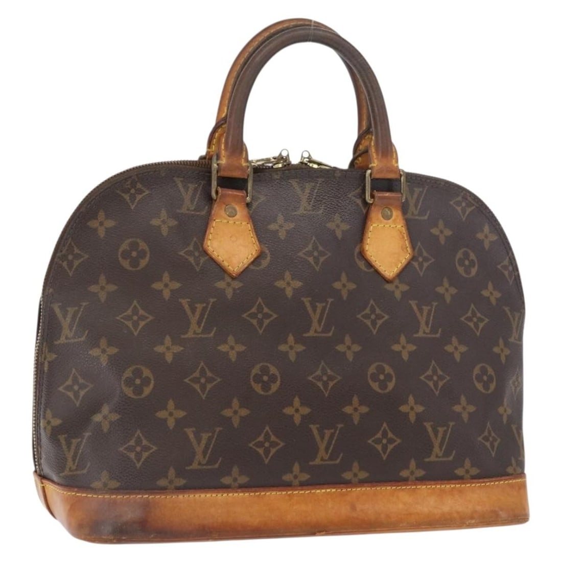 Louis Vuitton Alma Monogram Canvas Handbag M51130 France: Louis Vuitton Alma Monogram Canvas Handbag M51130 France This Louis Vuitton Alma handbag features the iconic Monogram canvas exterior with a structured silhouette. The bag is made in France and is fro
