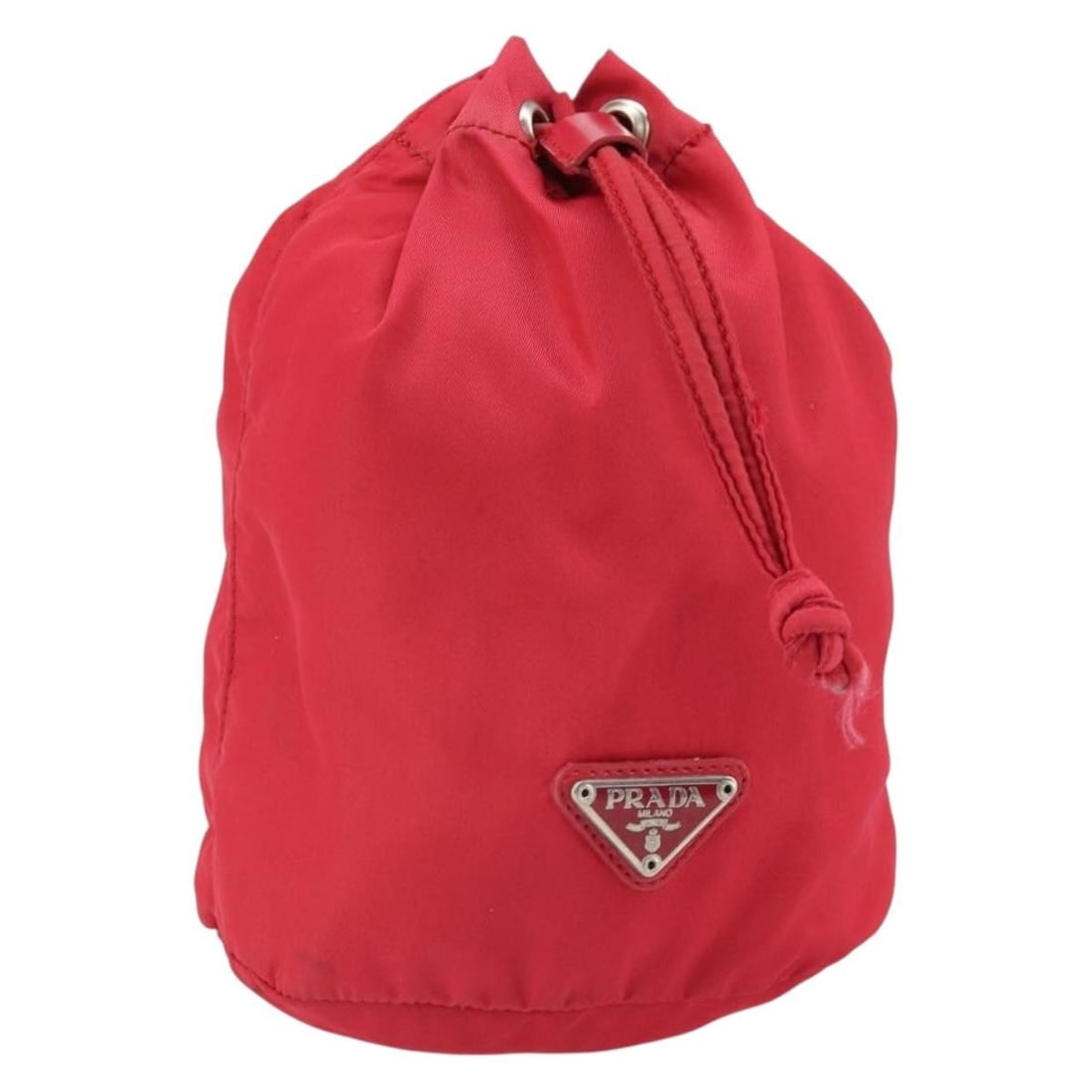 Red Nylon Prada Pouch Bag Made in Italy: Red Nylon Prada Pouch Bag Made in Italy This Prada pouch features a red nylon exterior and is designed for versatile everyday use. Made in Italy, the pouch measures approximately 21cm in height, 10cm