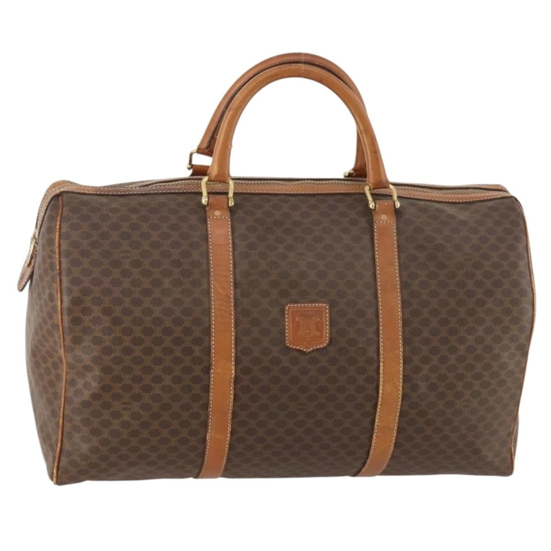 Macadam Canvas Boston Bag in Brown Gold PVC Leather by CELINE (1 of 18)