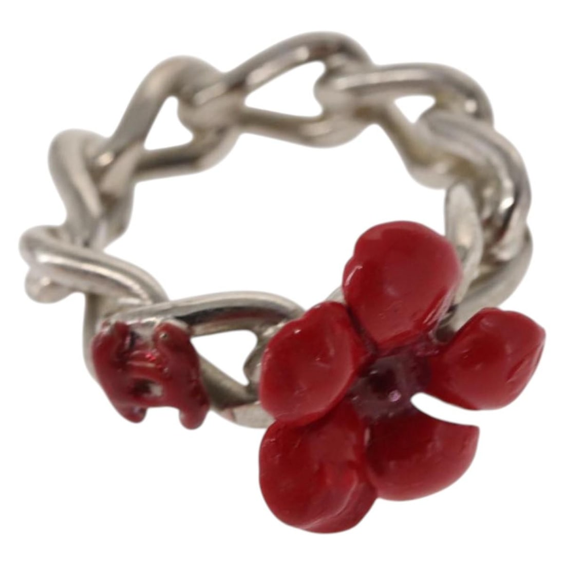 CHANEL Silver Metal Ring Size #13 with Box Authenticated (1 of 9)